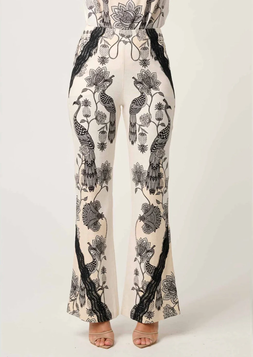 Leandro Contrast Lace Linen Viscose Stretch Pant IMPERIAL STONE - Image 7
