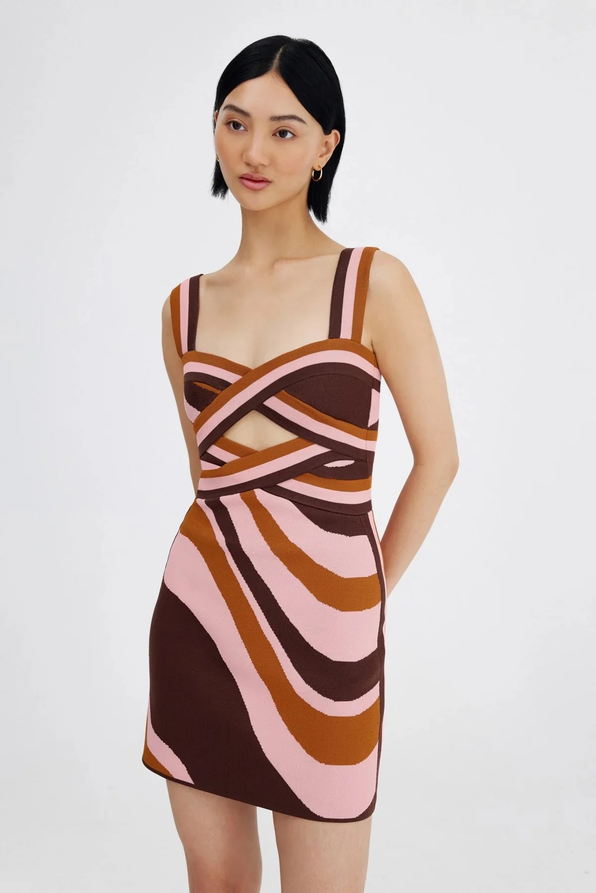 Leyla Mini Dress CHOCOLATE SWIRL - Image 2