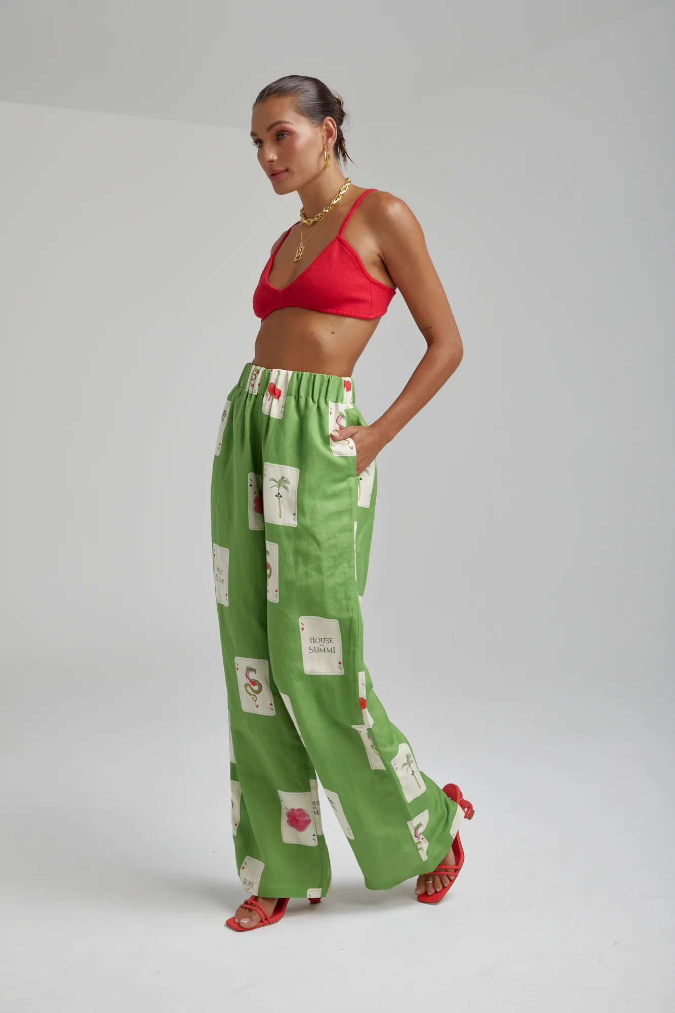 Linen Pants HOUSE OF SUMMI TARRAGON - Image 3