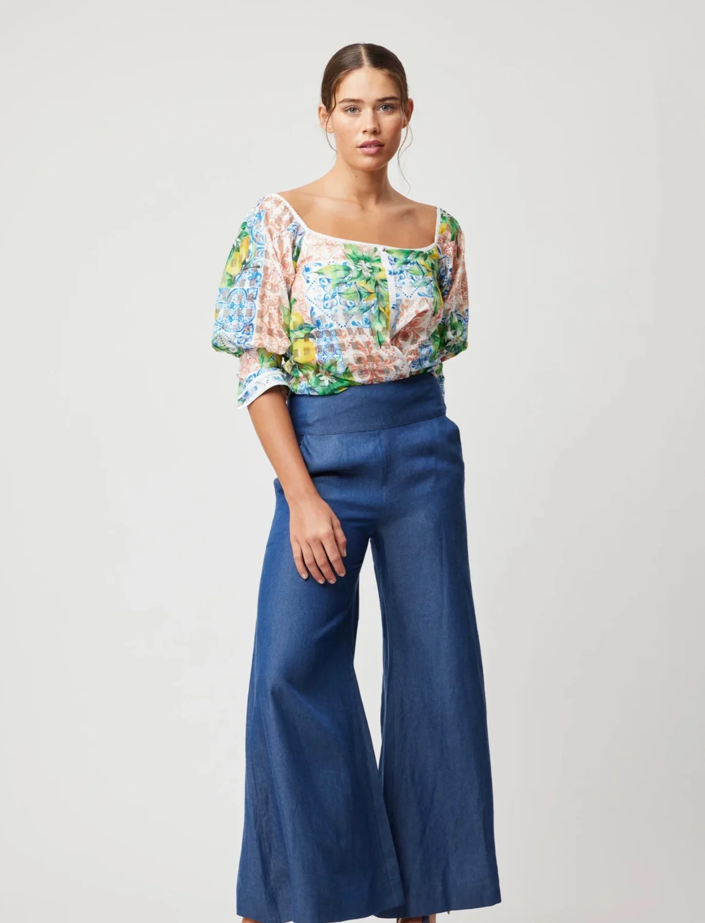 Lucia Cotton Silk Top in Limonata - Image 2