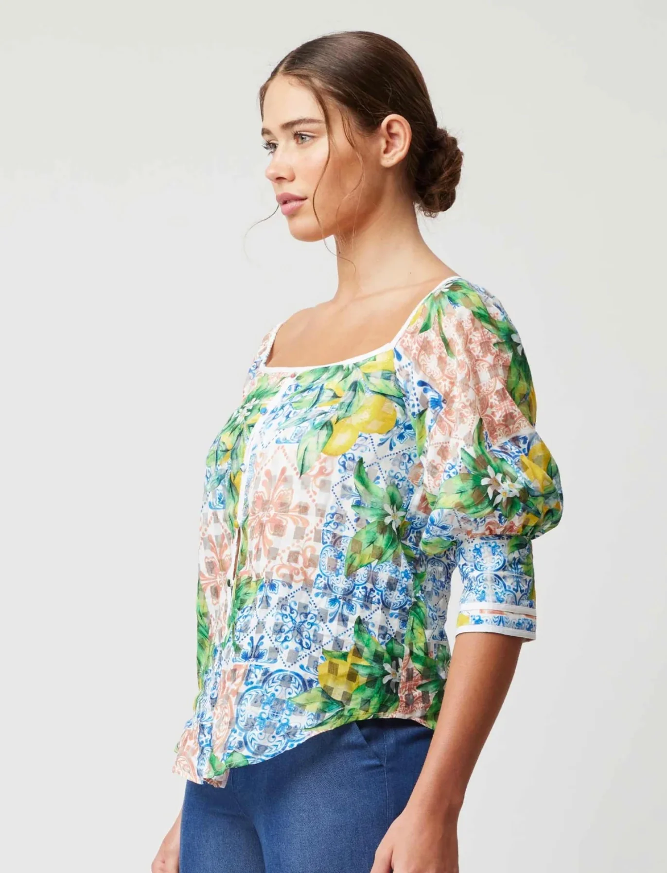 Lucia Cotton Silk Top in Limonata - Image 5