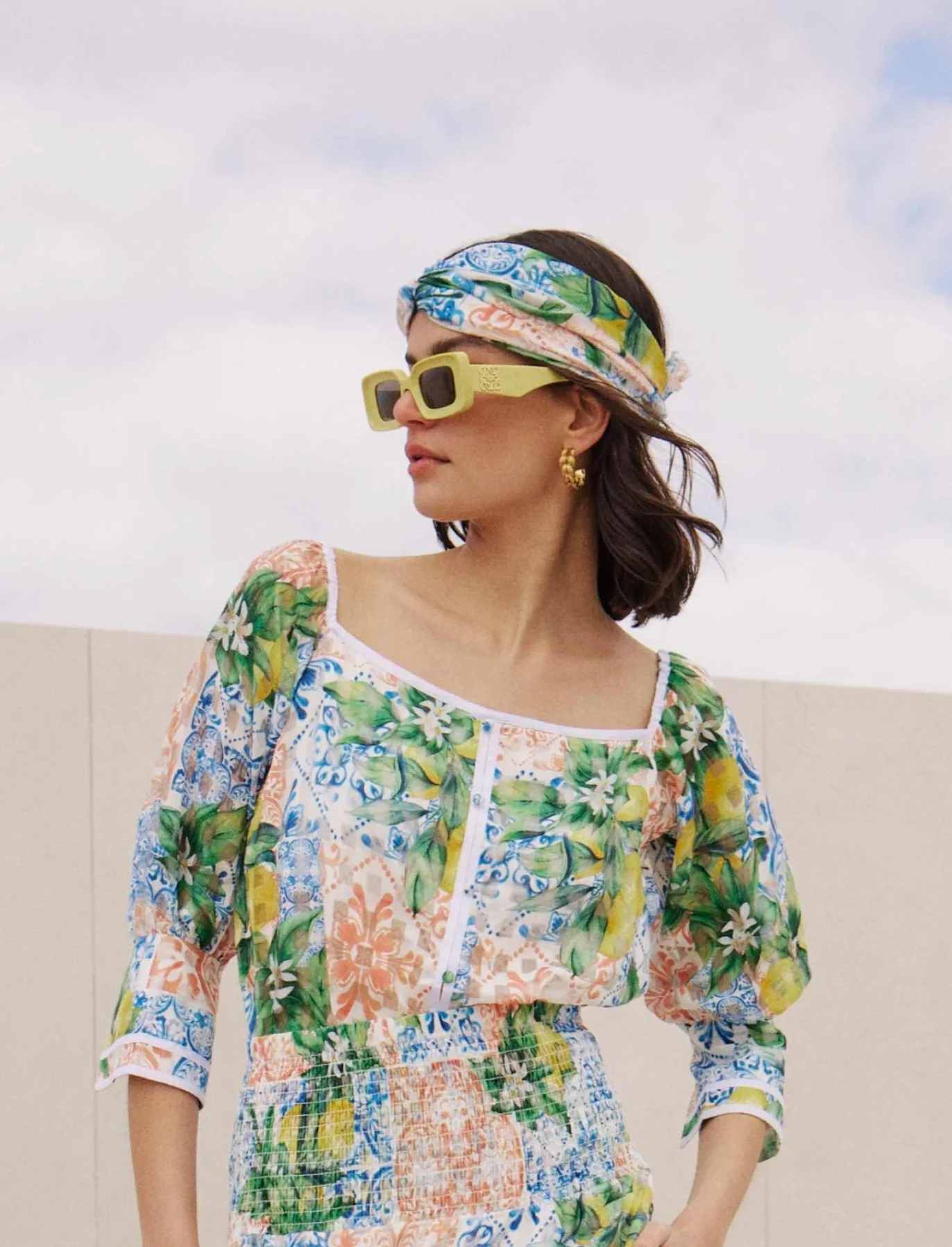 Lucia Cotton Silk Top in Limonata - Image 6