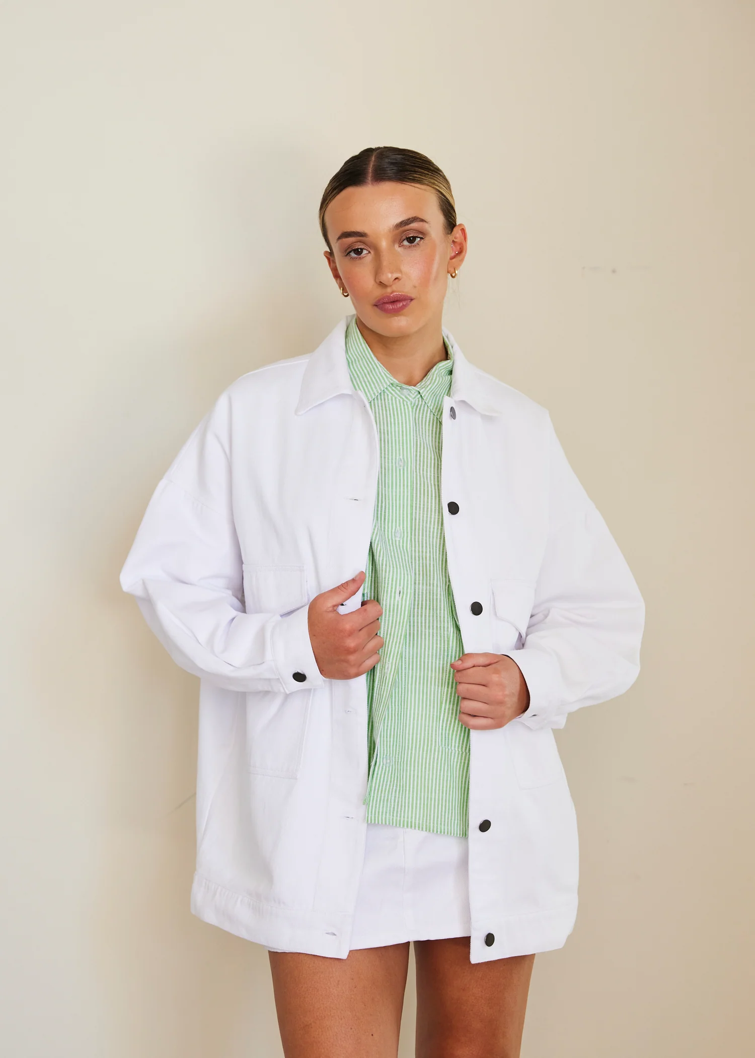 Malone Denim Jacket WHITE - Image 10
