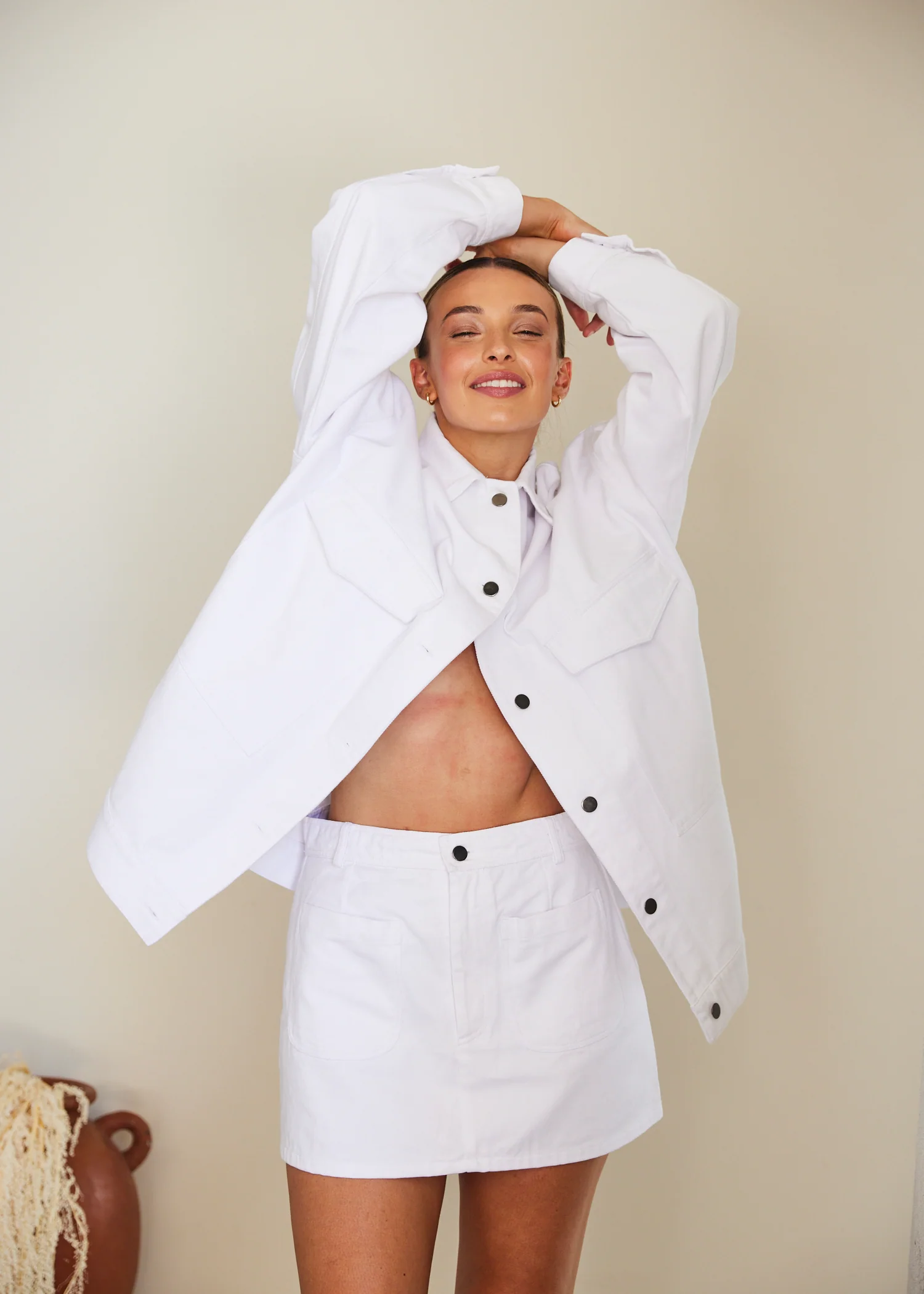 Malone Denim Jacket WHITE - Image 7