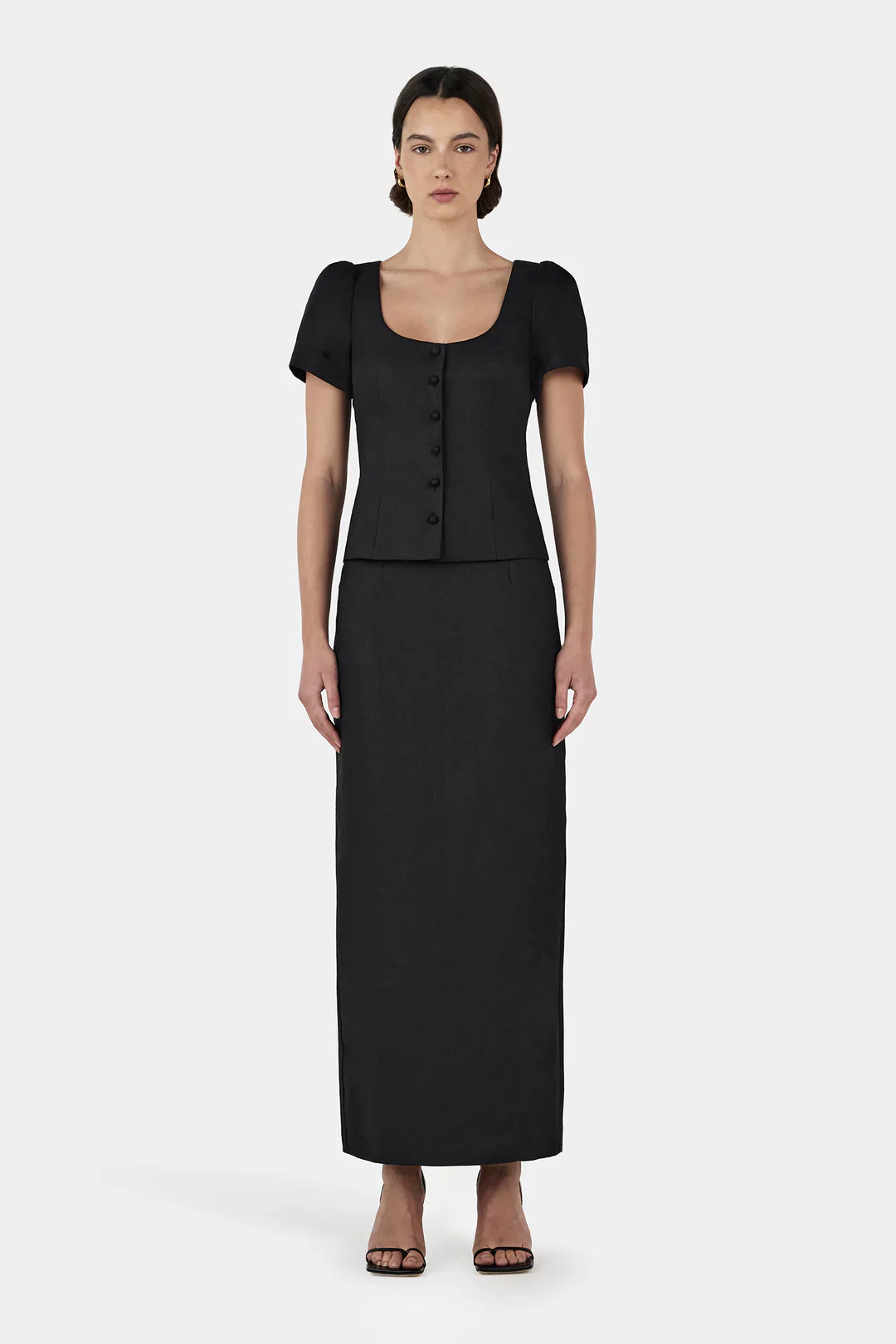 Marielle Linen Skirt BLACK - Image 2