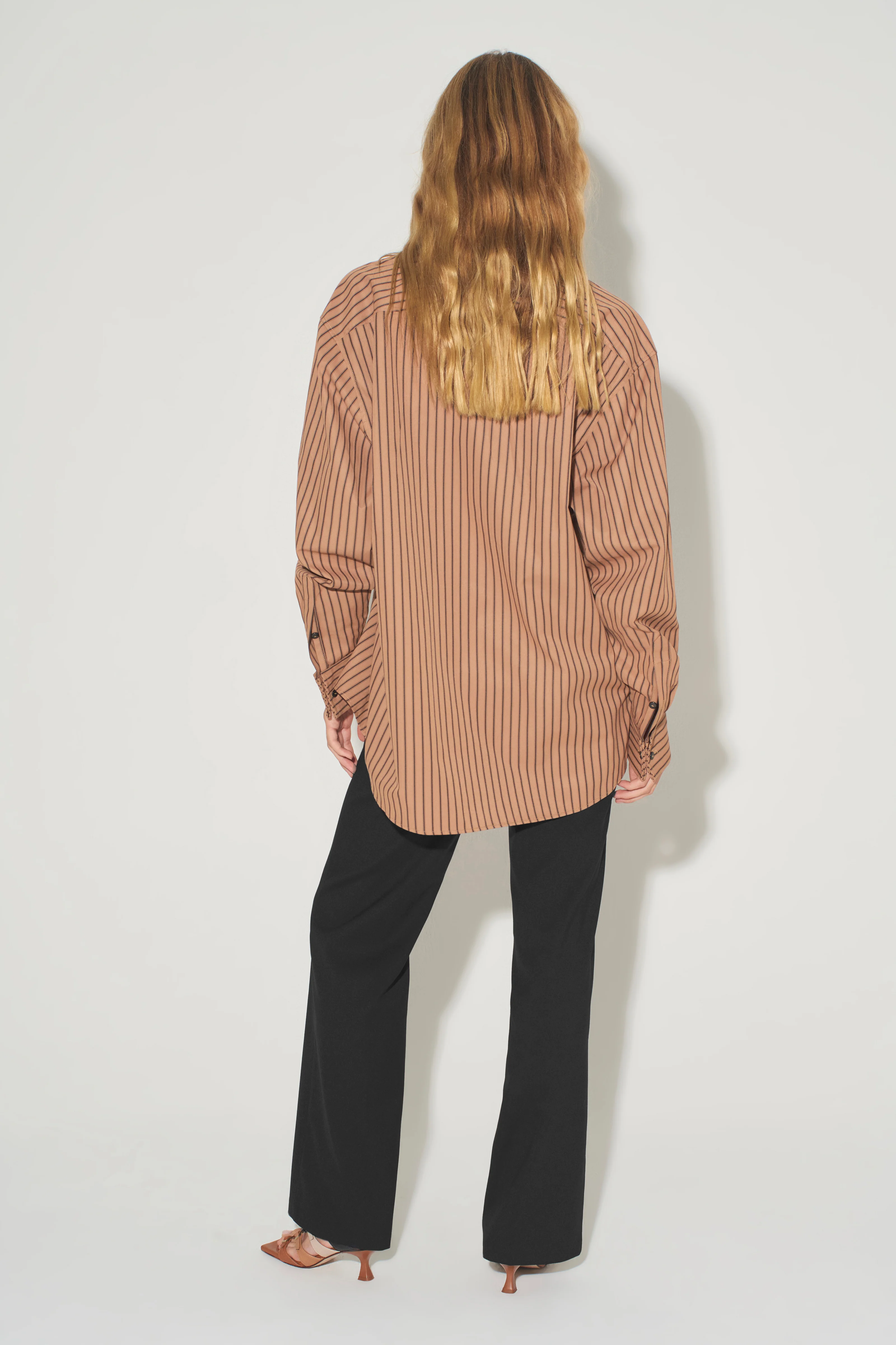 McCall Oversized Shirt Tan Stripe - Image 3