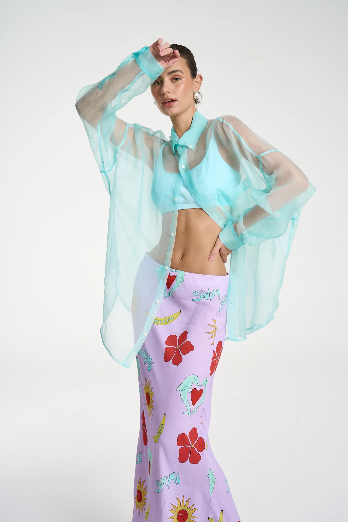Mercurio Silk Shirt AQUA - Image 2