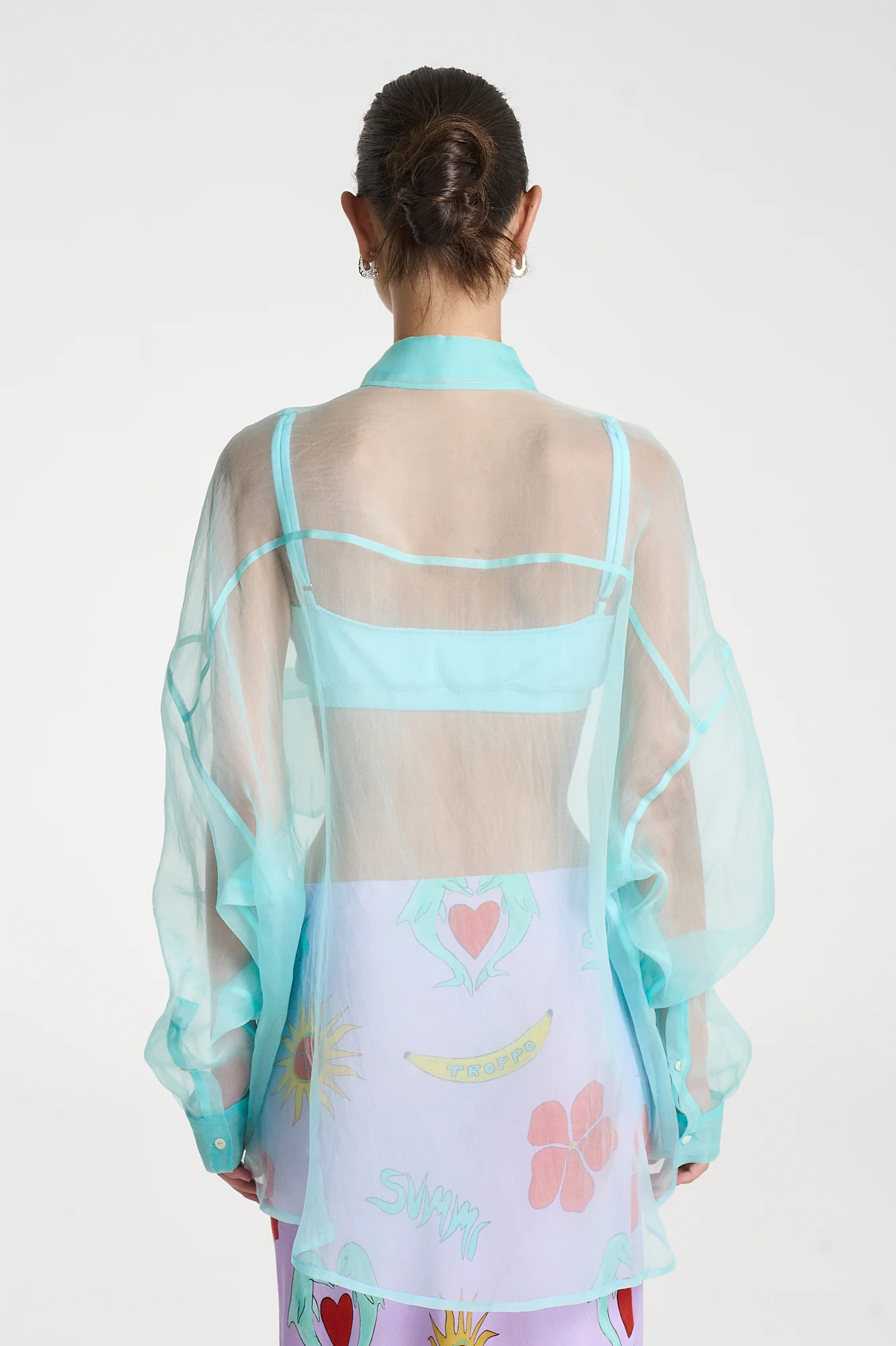 Mercurio Silk Shirt AQUA - Image 5