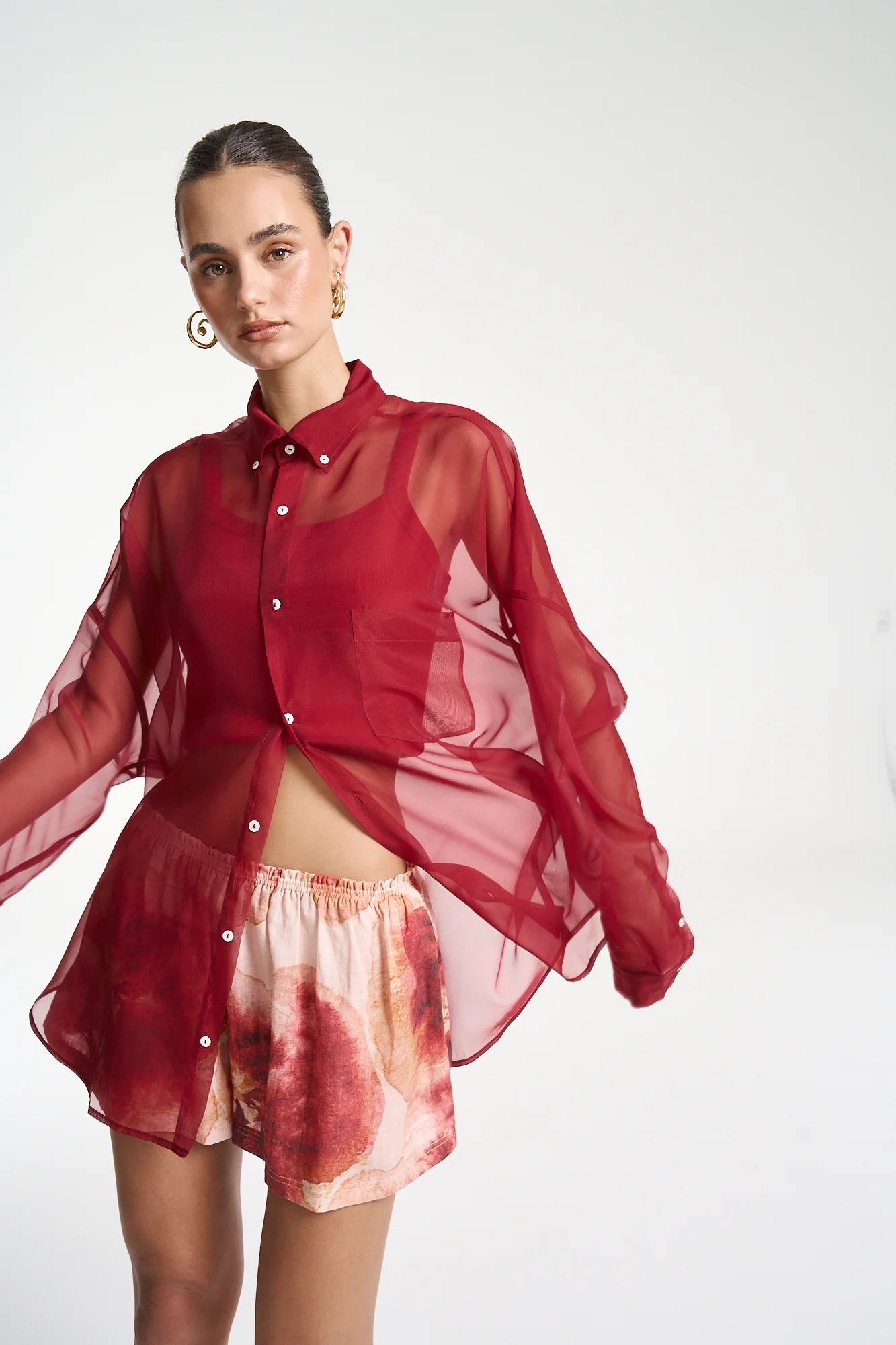 Mercurio Silk Shirt CARMINE RED