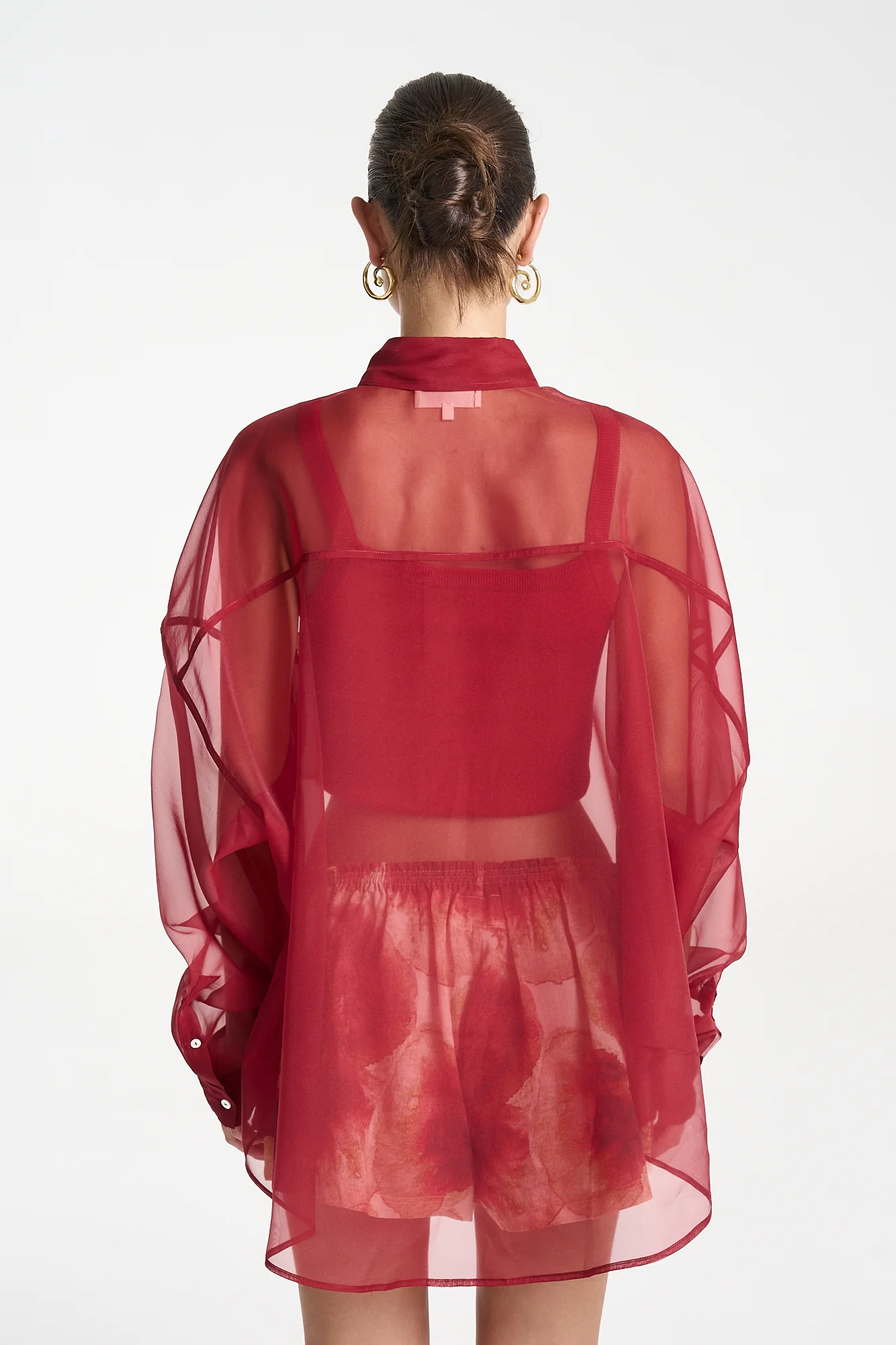 Mercurio Silk Shirt CARMINE RED - Image 4