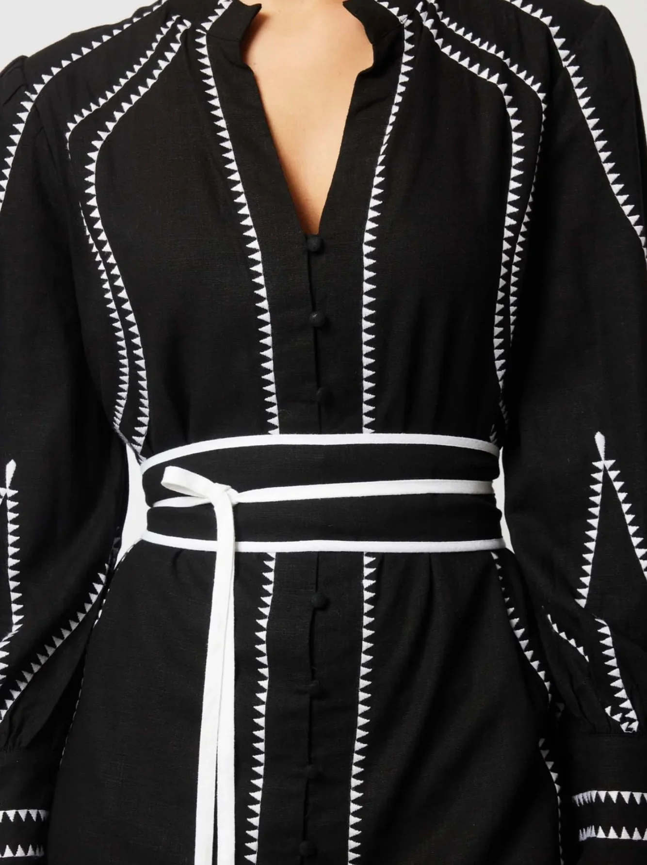 Meridian Embroidered Linen Viscose Dress - Image 7