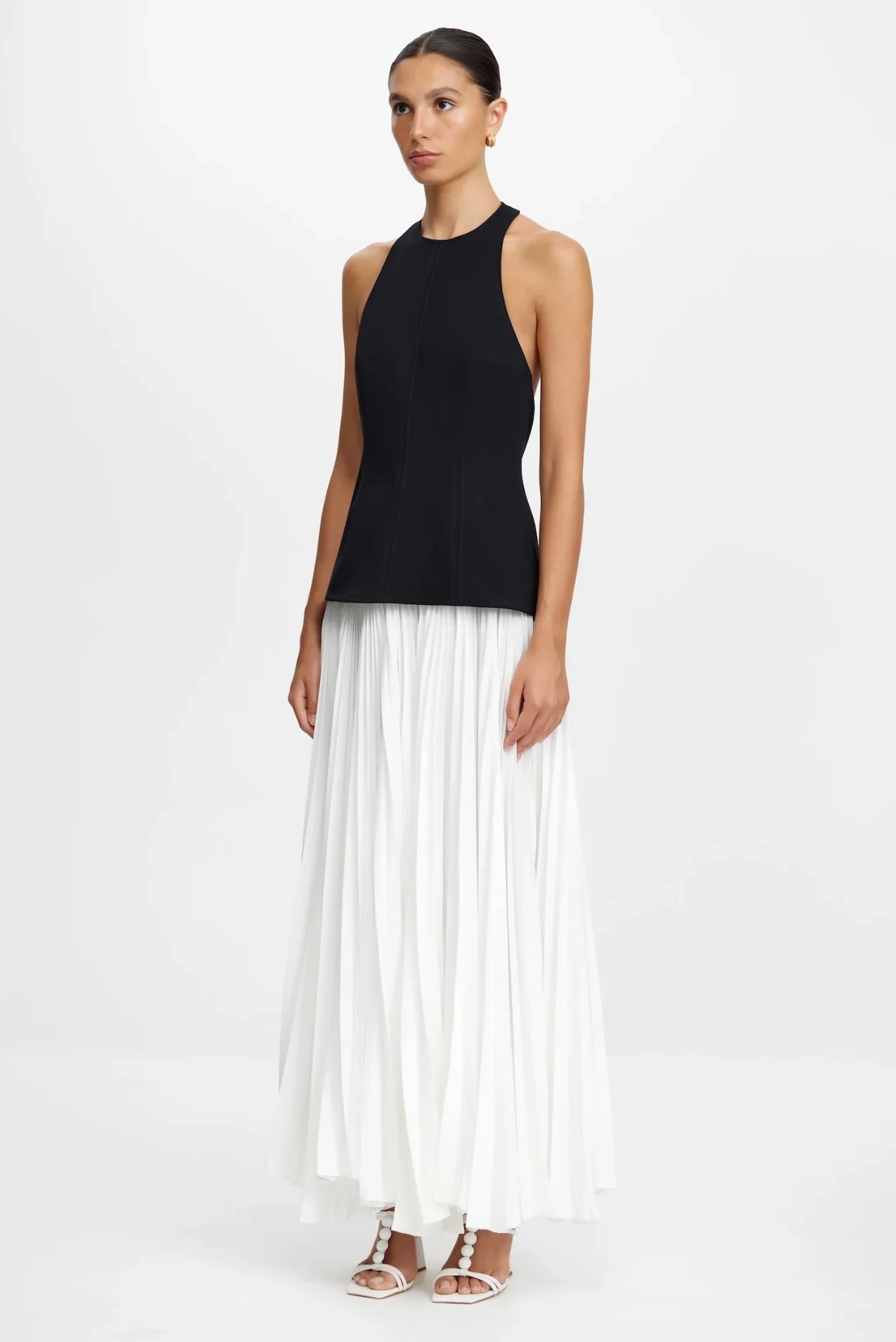 Minihall Maxi Dress IVORY + BLACK - Image 3