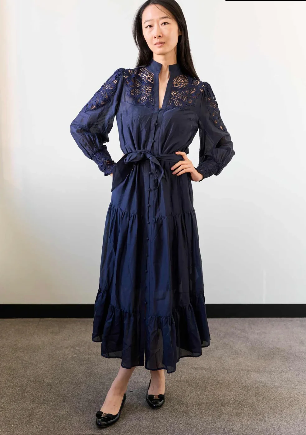 Mirador Cotton Silk Maxi Dress NIGHT SKY - Image 9