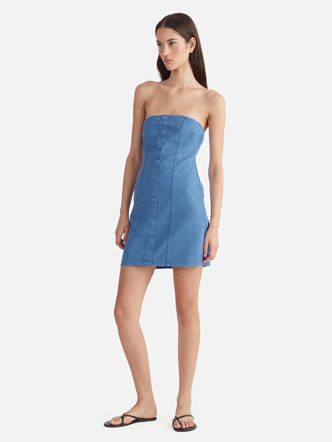Monica Denim Mini Dress DAZZLING BLUE - Image 2
