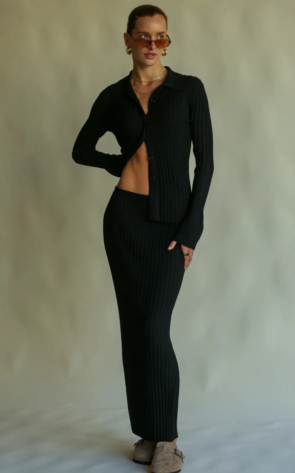 Moon Rise Knit Skirt NOIR - Image 4
