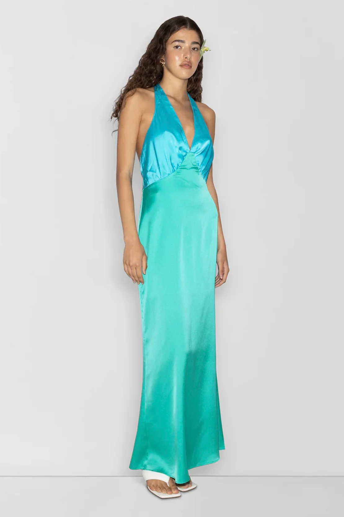 Oahu Slip Dress AQUAMARINE