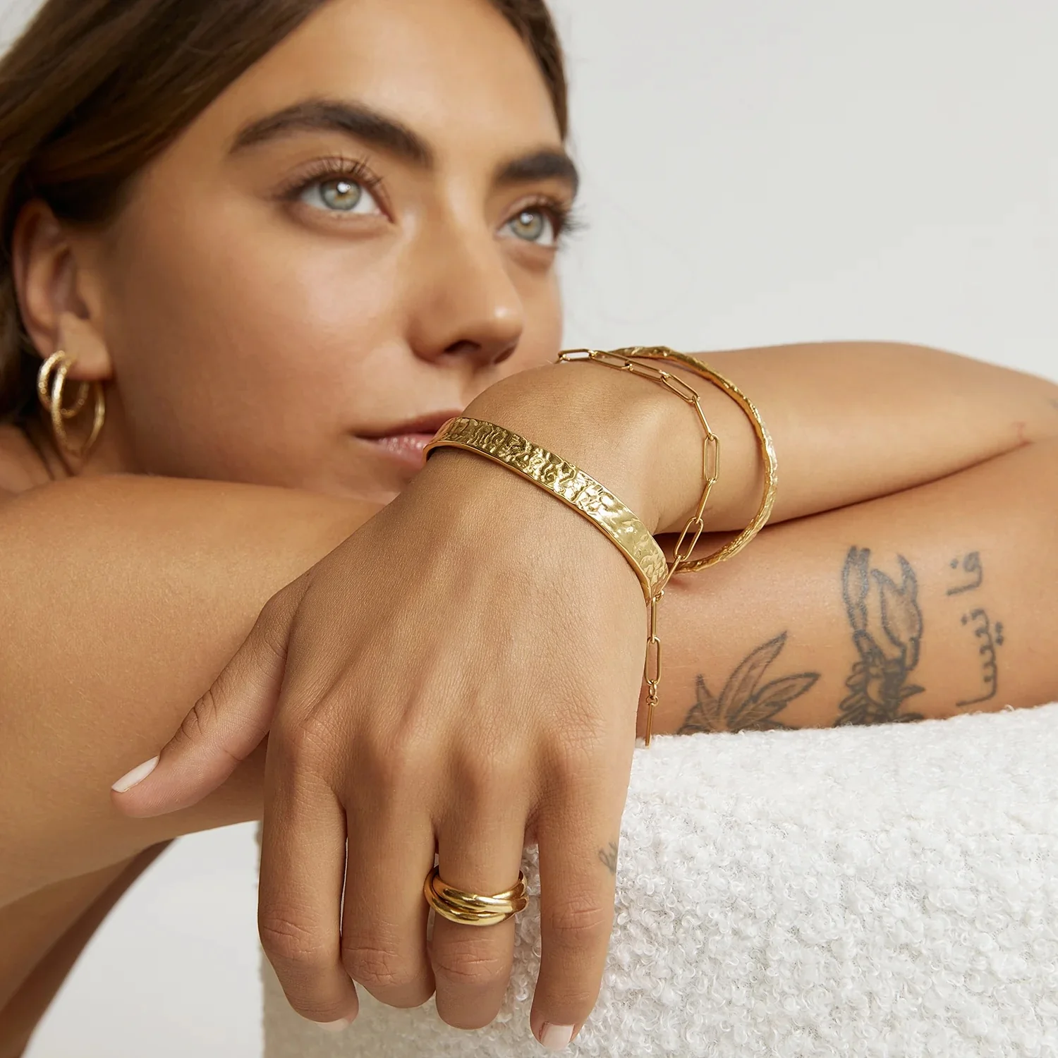 Olivia Gold Cuff Bracelet - Image 7