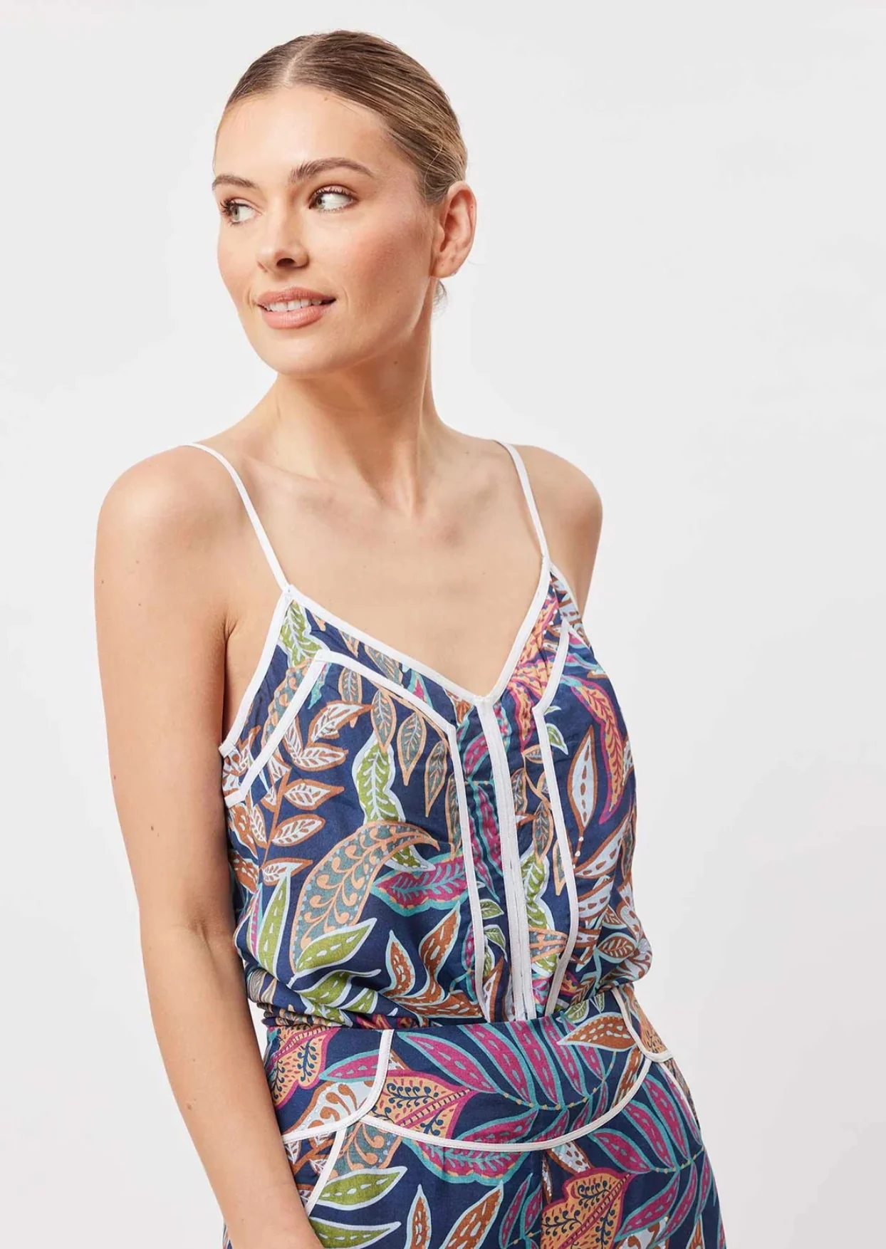Panama Viscose Cami In Fiesta Tropico