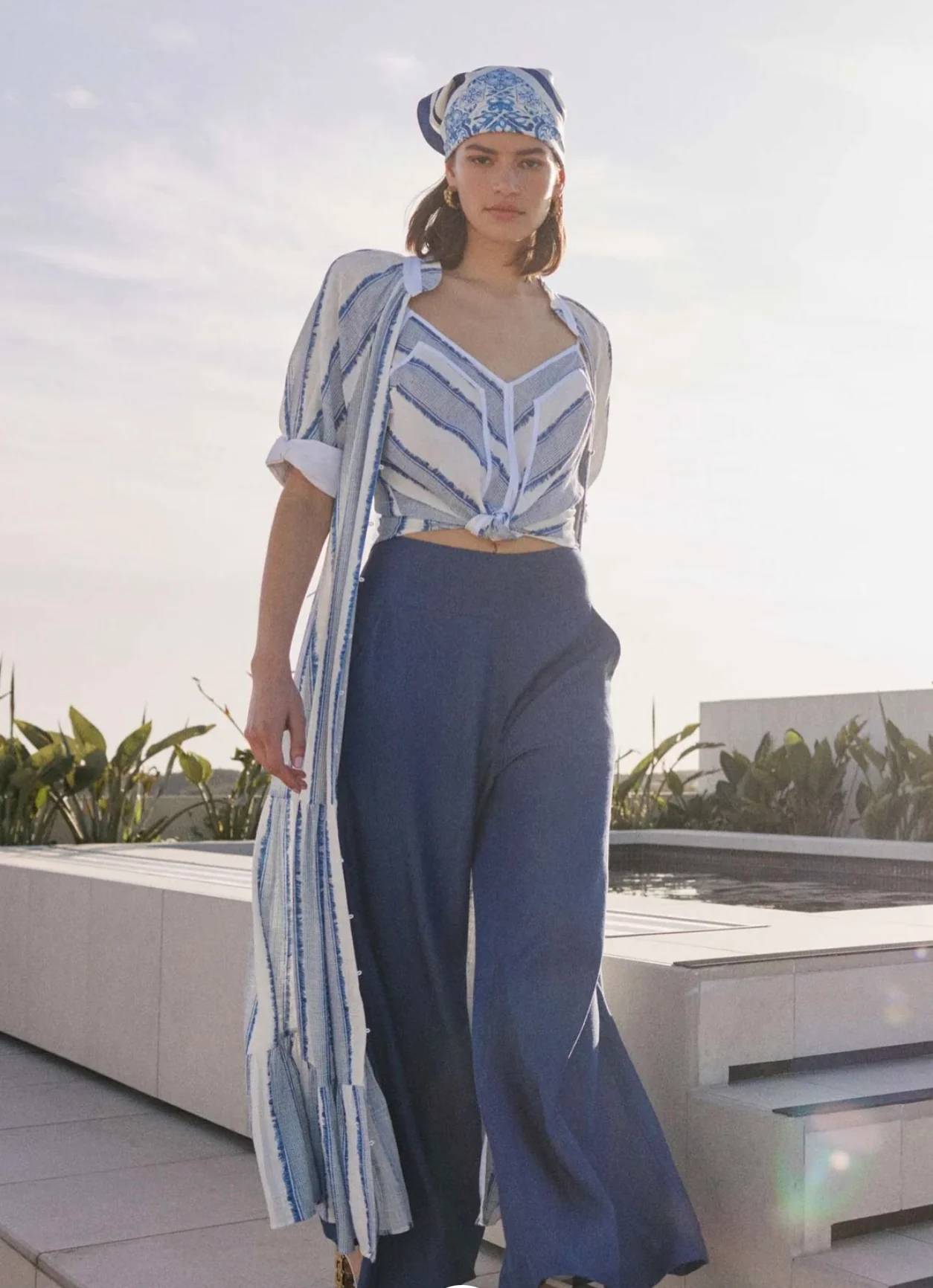Panama Viscose Cami in Sorrento Stripe - Image 2