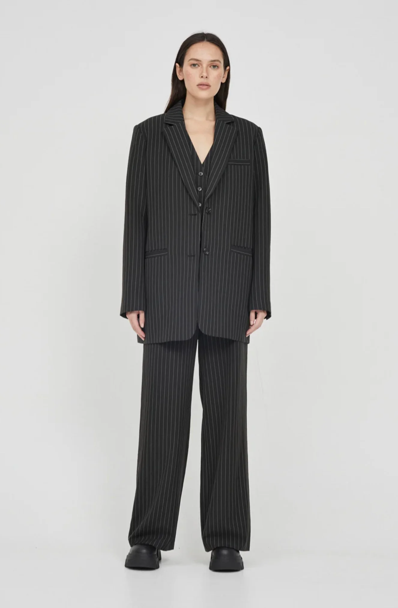 Pinstripe Blazer PINSTRIPE - Image 3