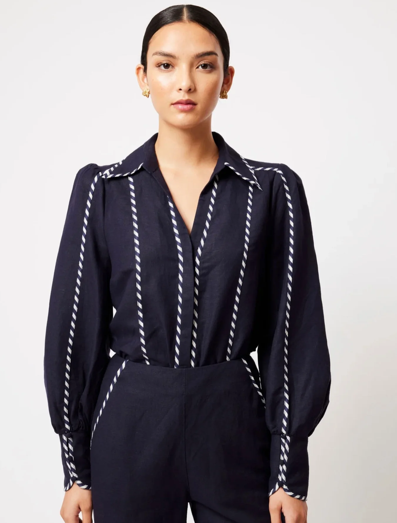 Pisces Linen Viscose Shirt in INK