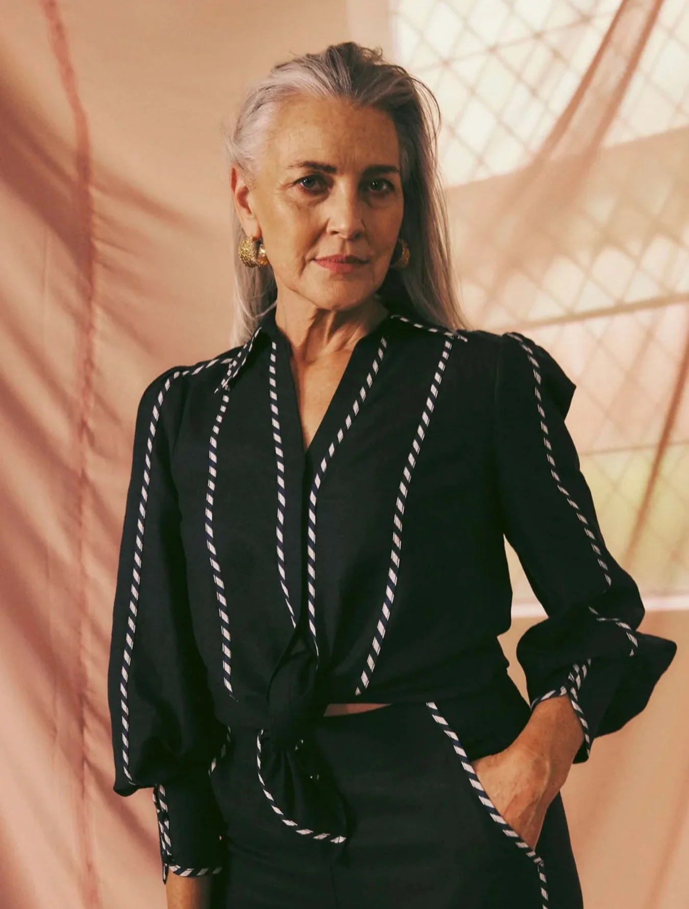 Pisces Linen Viscose Shirt in INK - Image 2