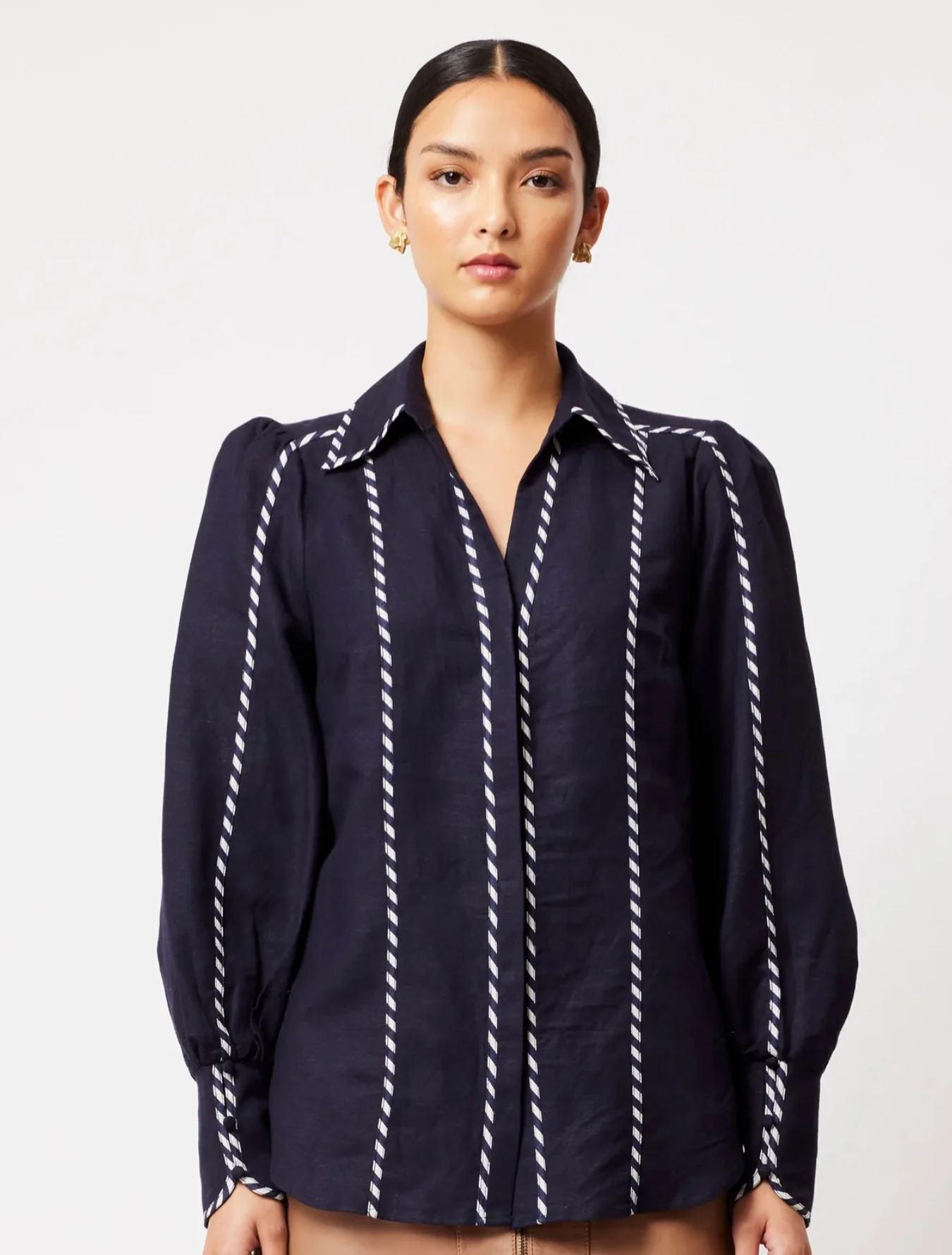 Pisces Linen Viscose Shirt in INK - Image 4