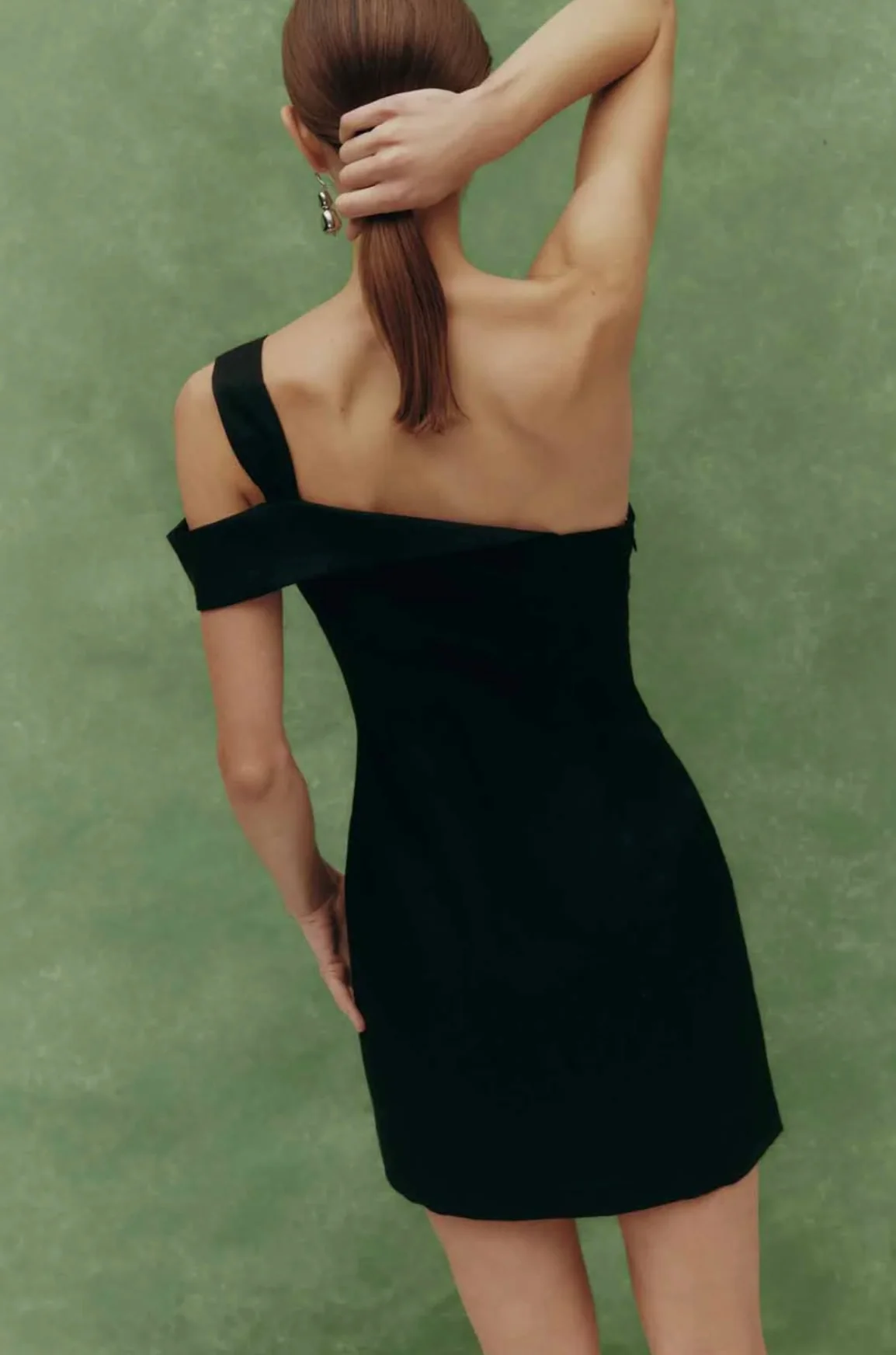 Reese Linen Mini Dress BLACK - Image 2