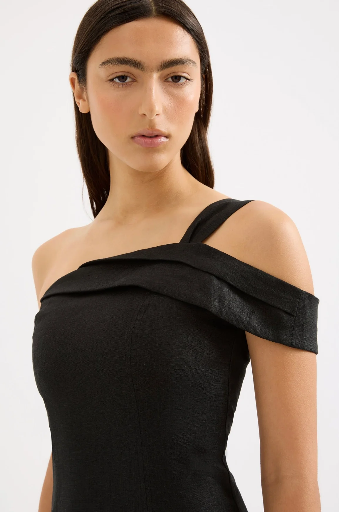 Reese Linen Mini Dress BLACK - Image 5
