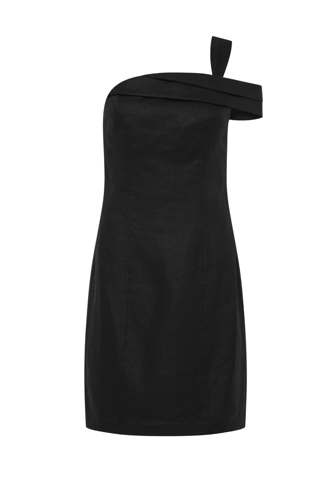Reese Linen Mini Dress BLACK - Image 6