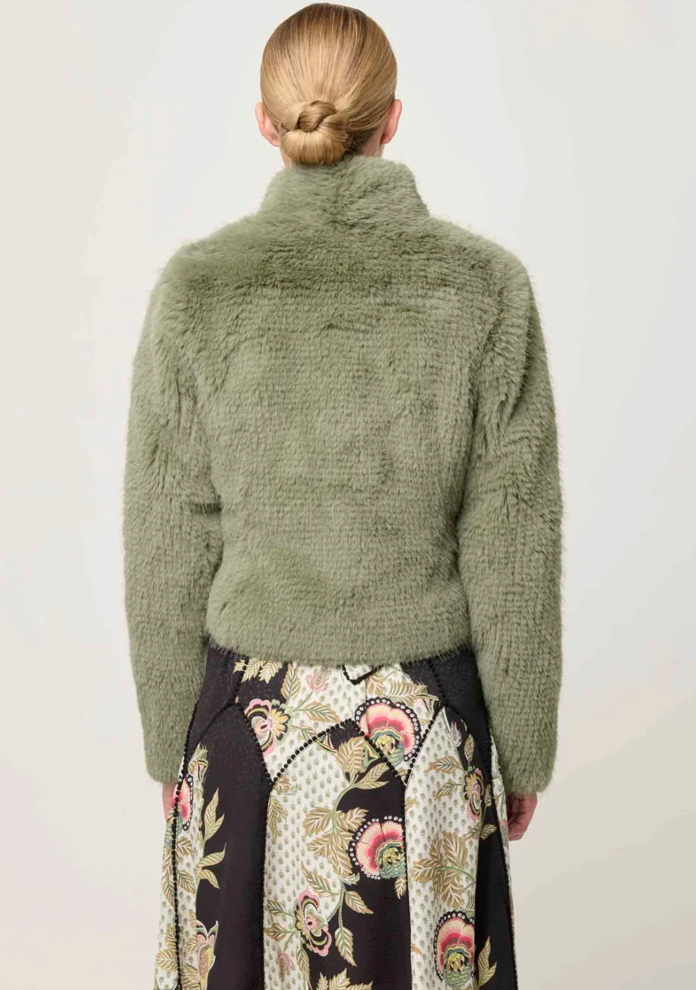 Reina Faux Fur Jacket in JADE MIST - Image 6