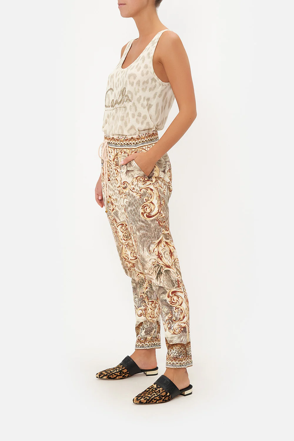 Rib Waist Relaxed Pant Palazzo Party - Image 2