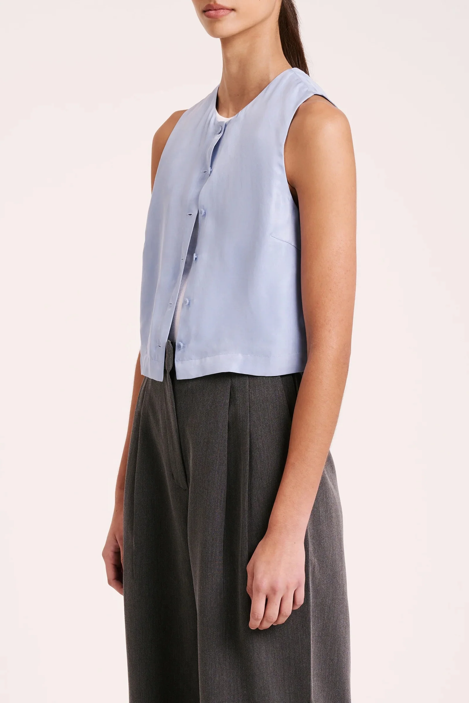 Rika Cupro Vest Mineral Blue - Image 2