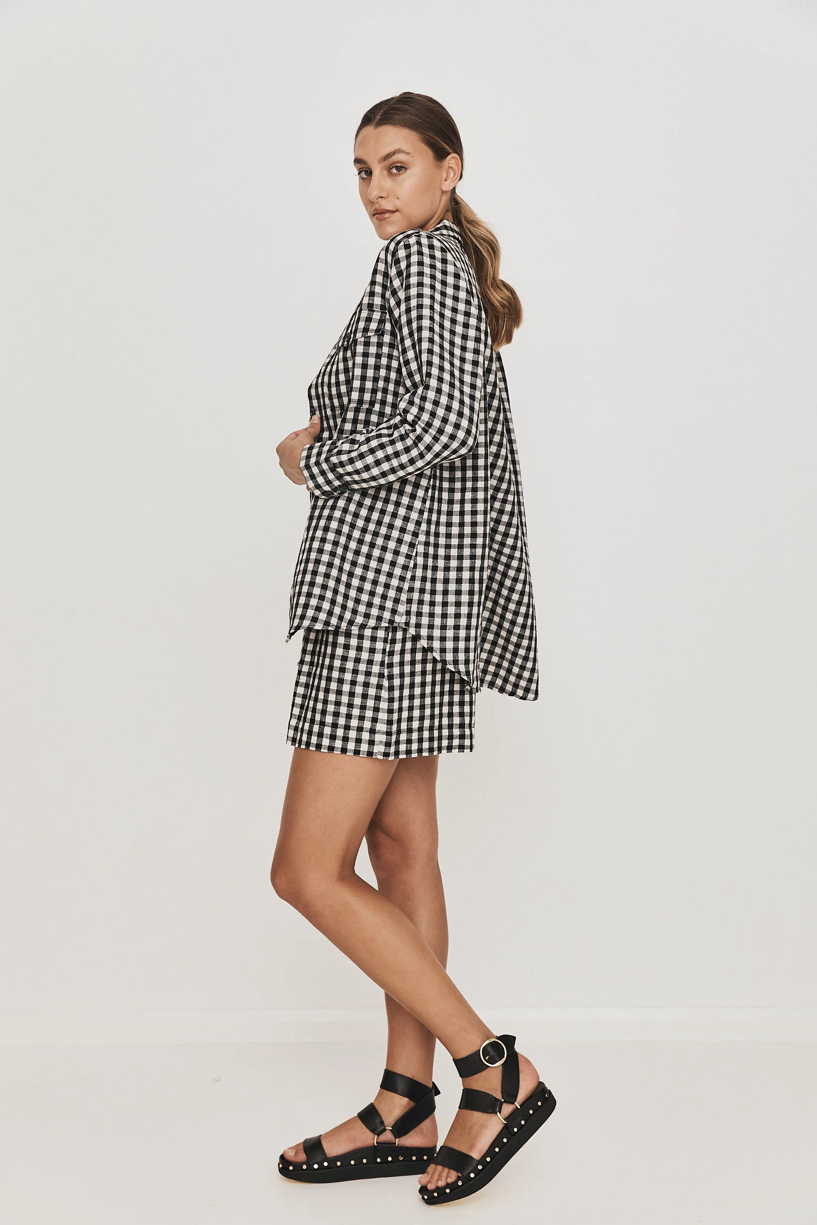 Rikki Shirt blk_white Check - Image 4