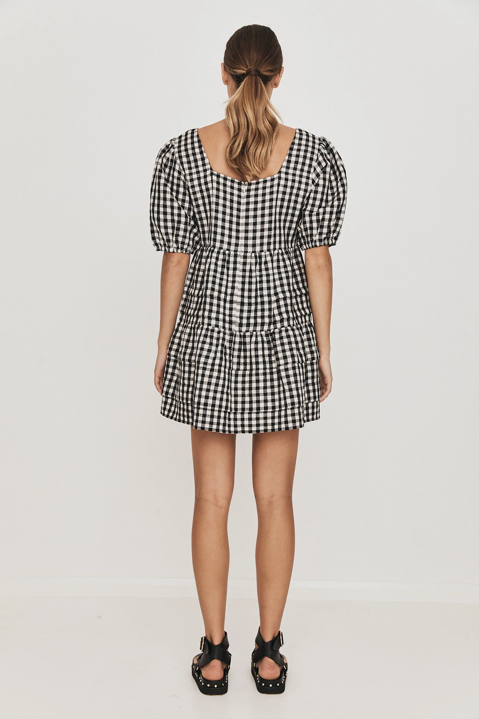 Rikki Smock Dress blk_white Check - Image 7