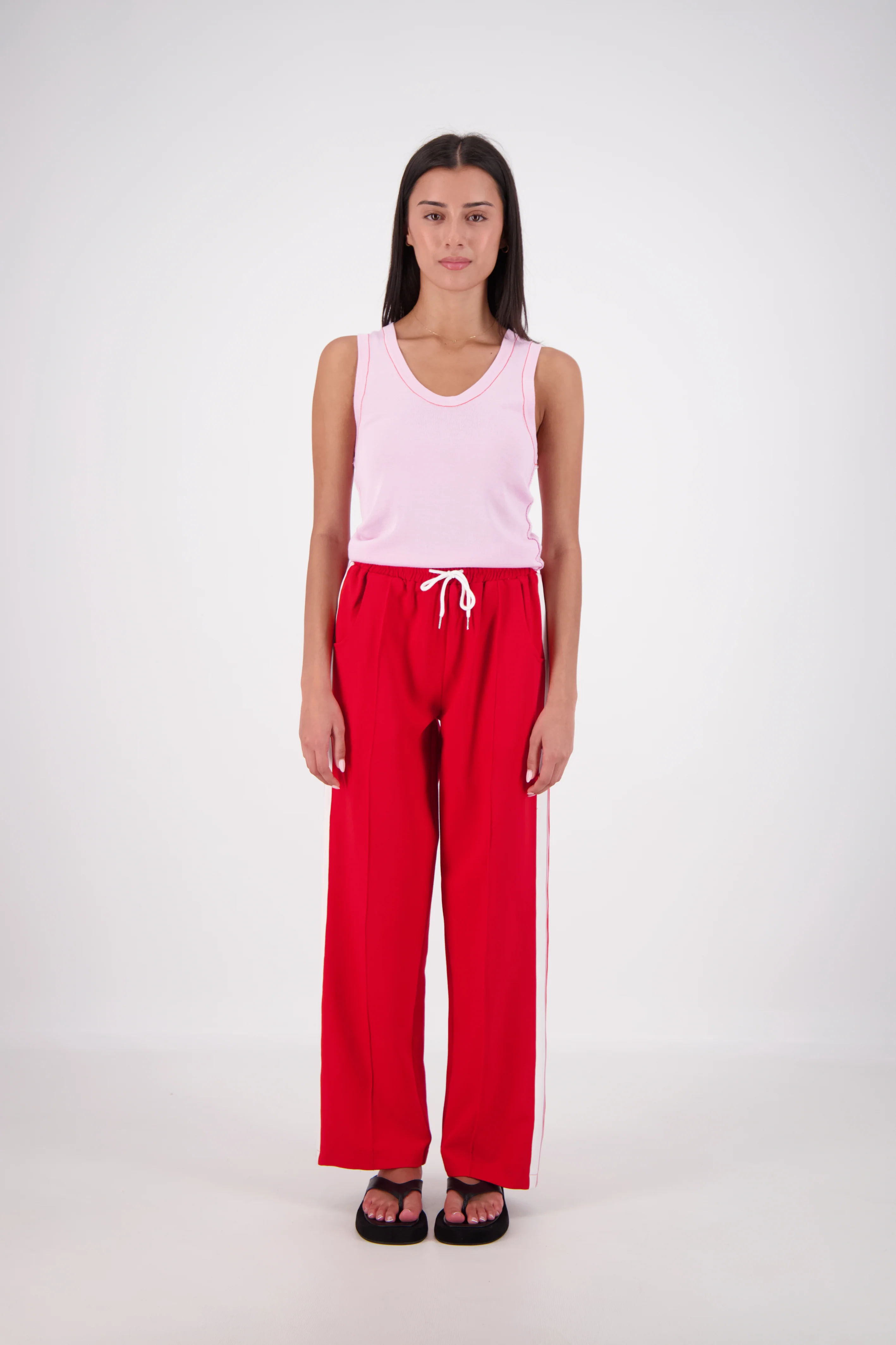 Riviera Contrast Scoop Neck Knit Tank PINK - Image 2
