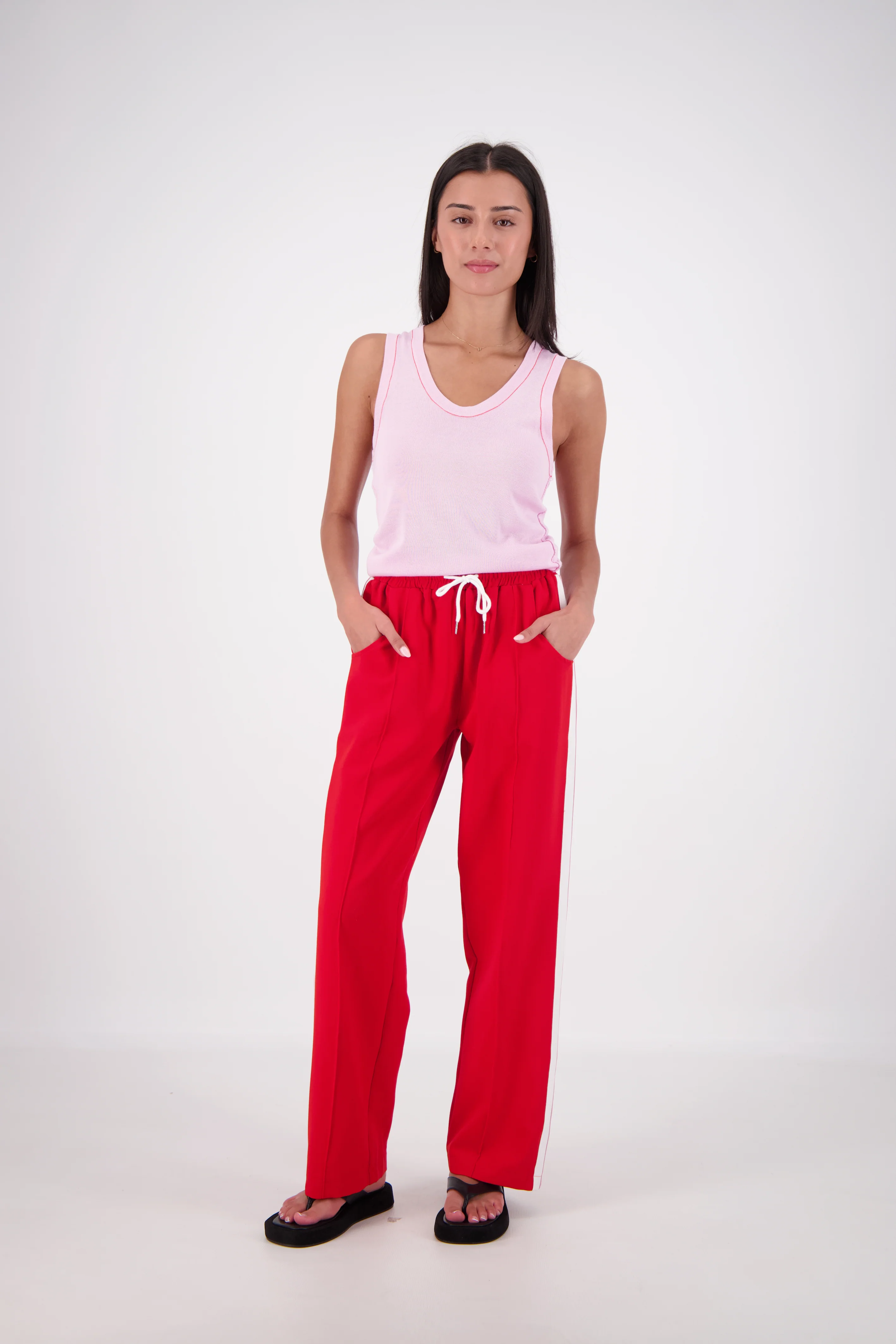 Riviera Contrast Scoop Neck Knit Tank PINK - Image 3