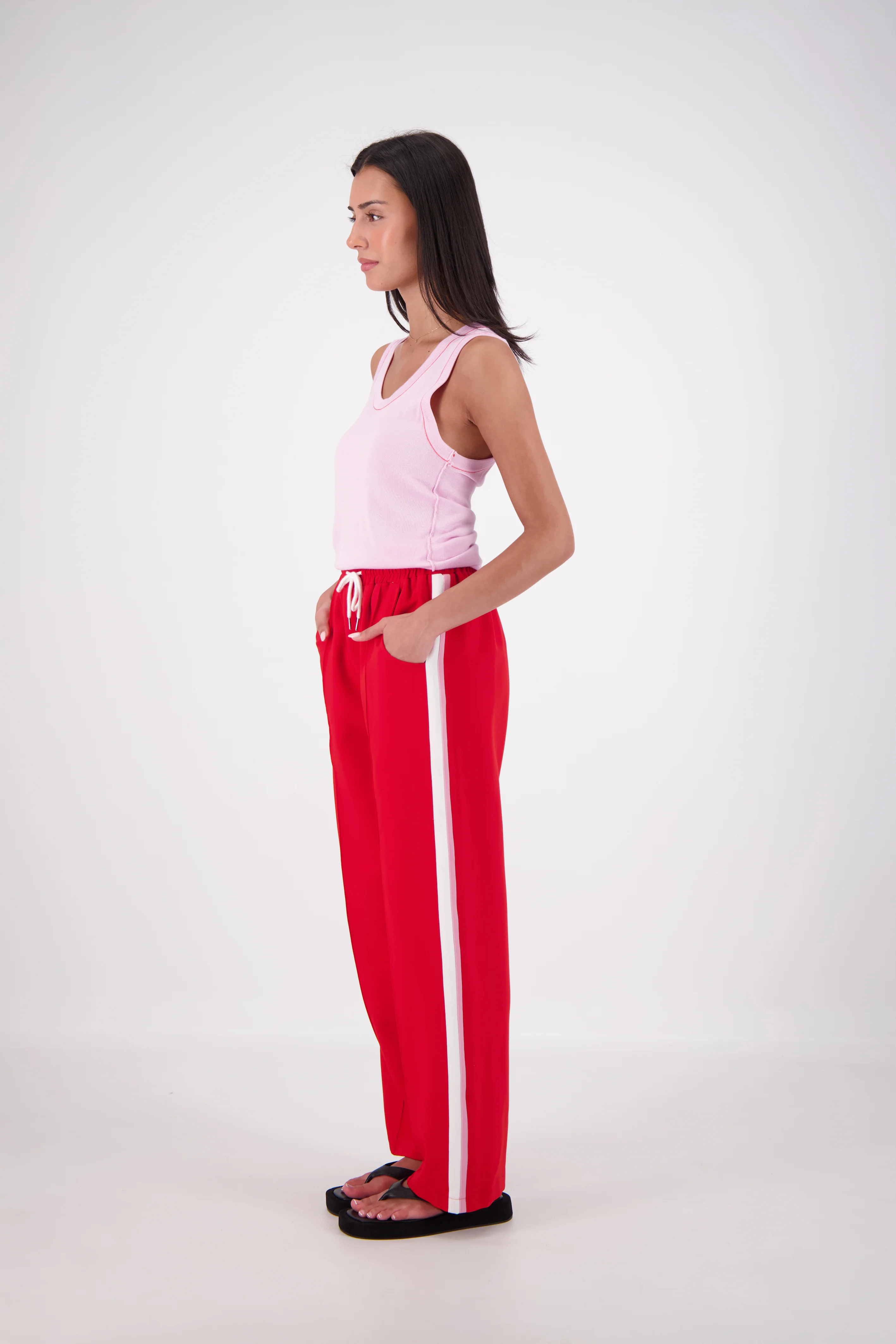 Riviera Contrast Scoop Neck Knit Tank PINK - Image 4
