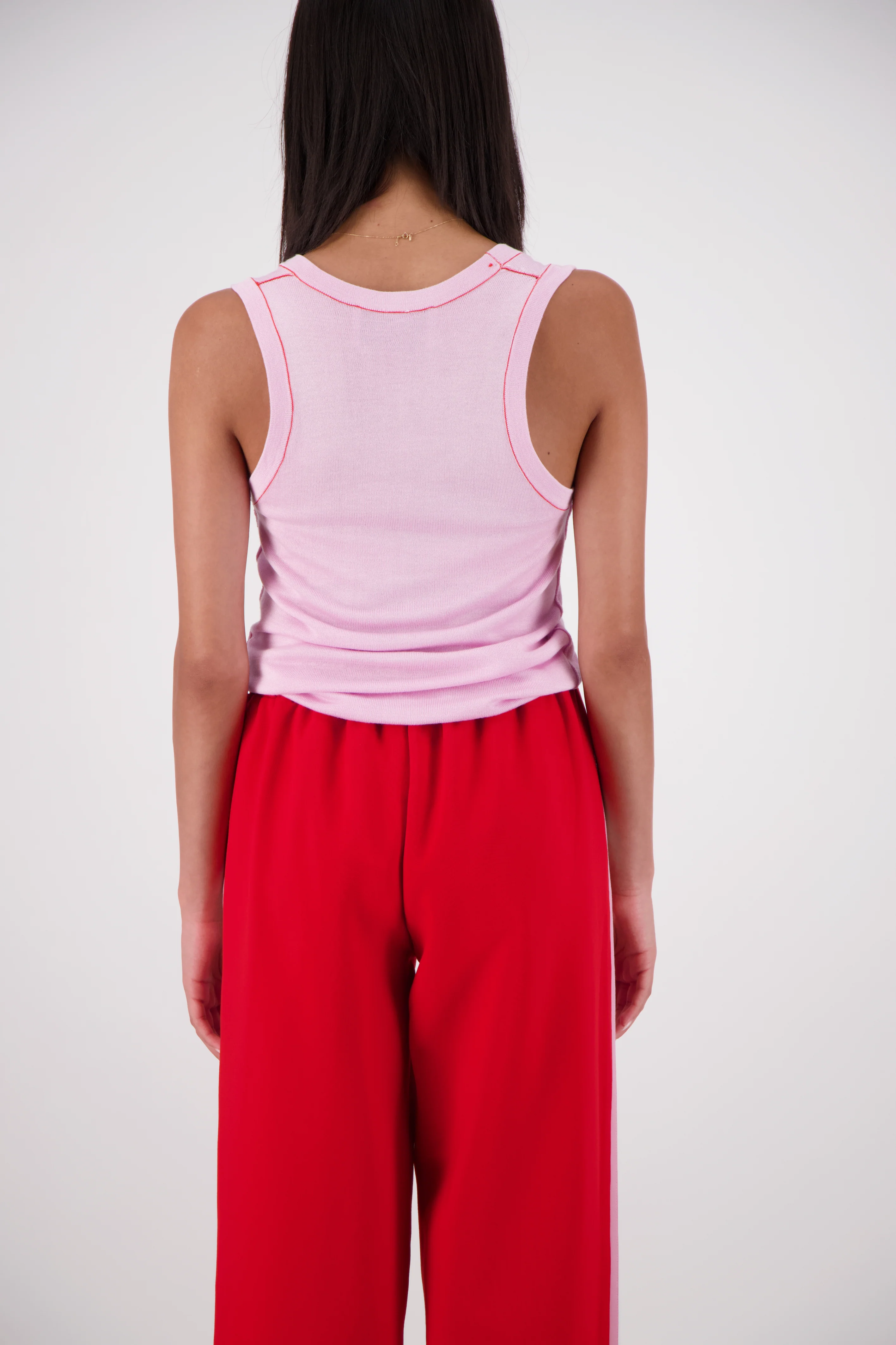 Riviera Contrast Scoop Neck Knit Tank PINK - Image 5