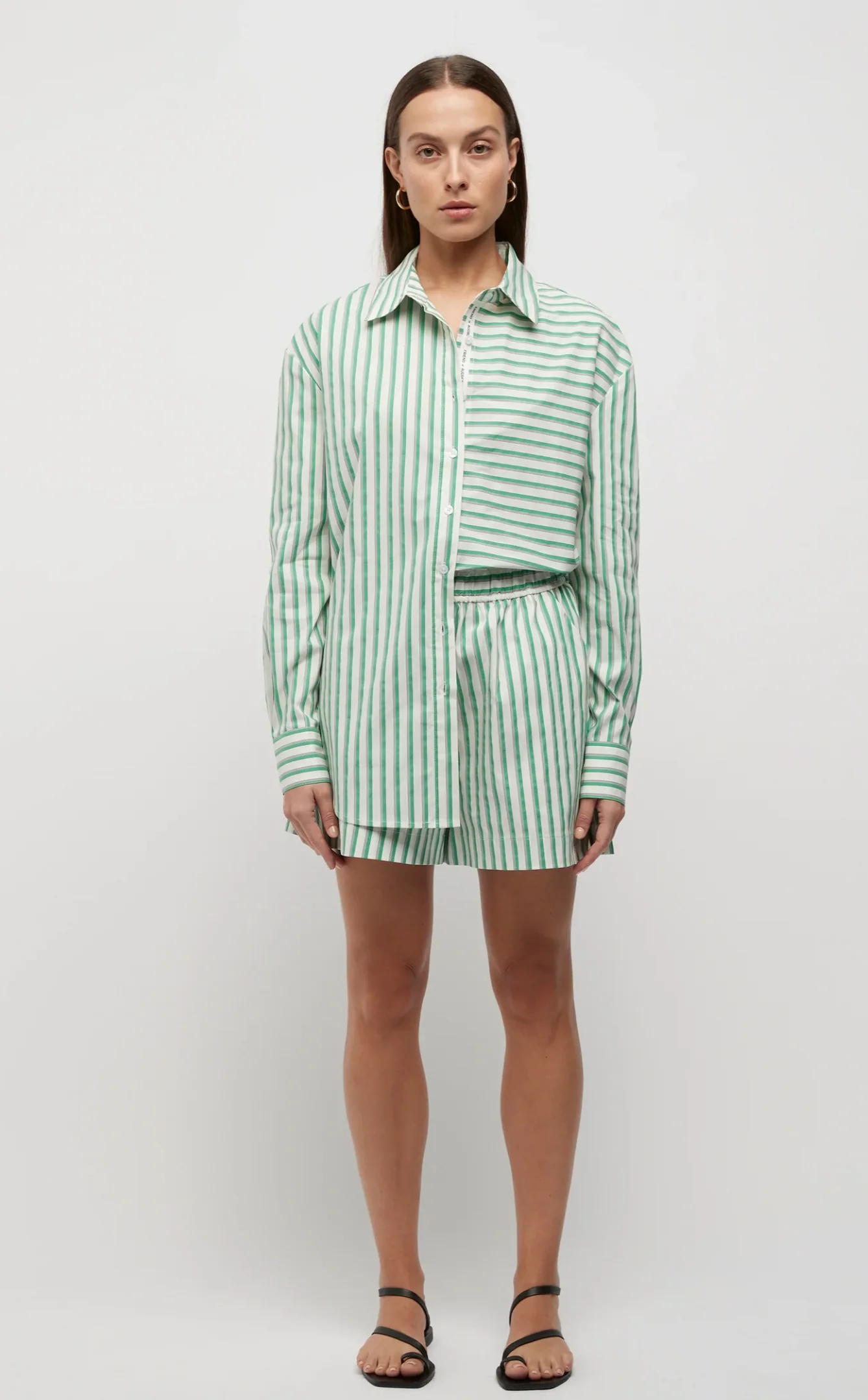 Riviera Striped Shorts Green Stripe