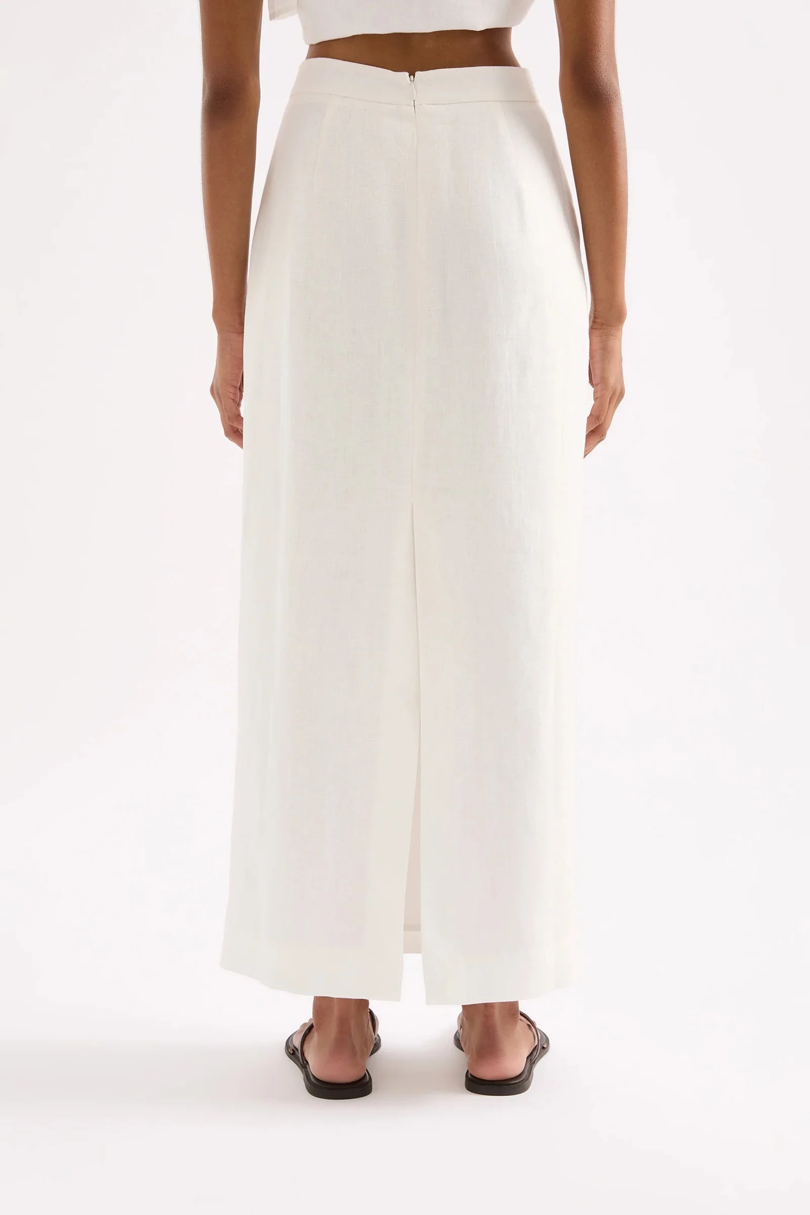 Sadie Linen Maxi Skirt WHITE - Image 4