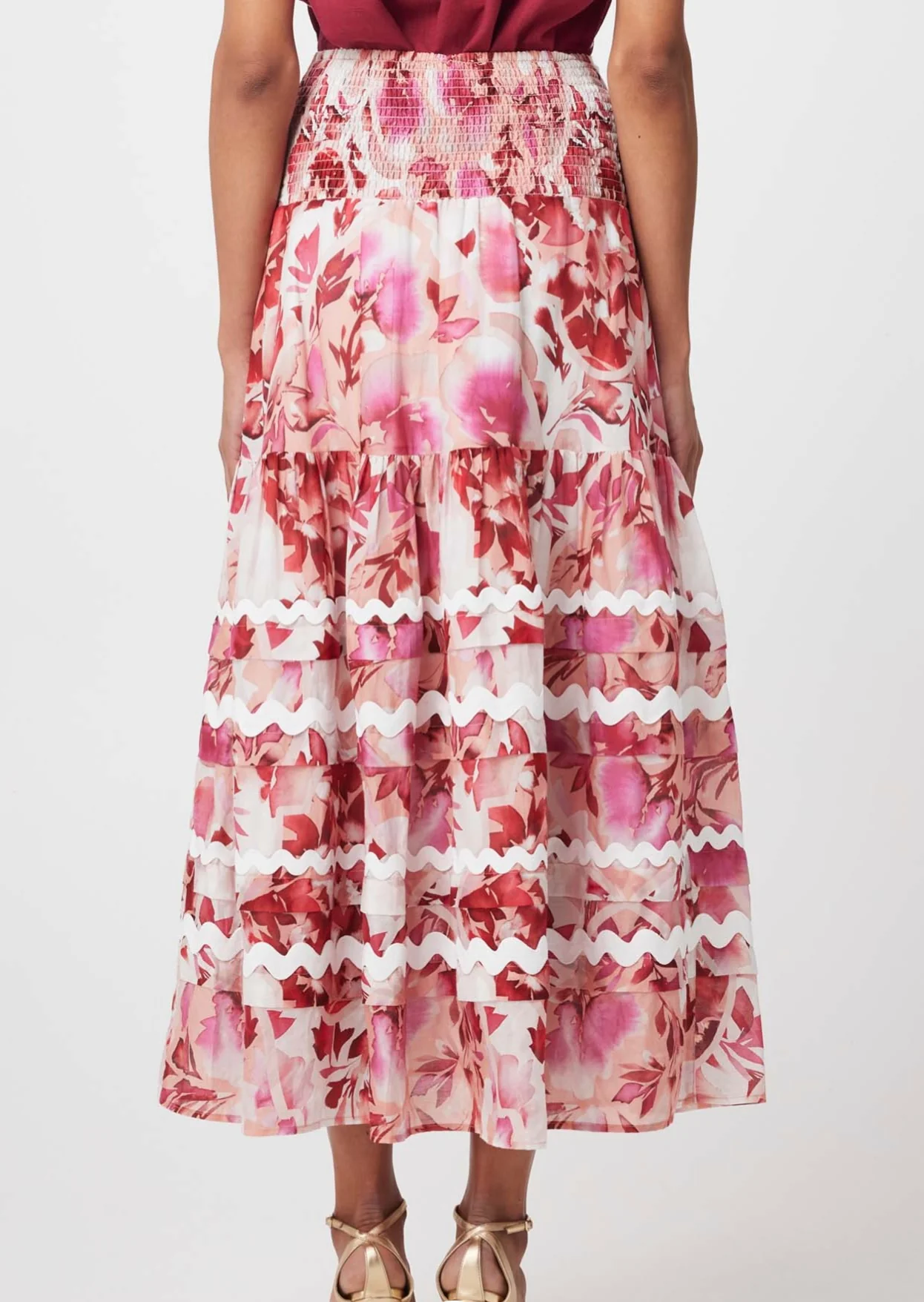 Sanibel Cotton Silk Skirt FLAMINGO FLOWER - Image 7