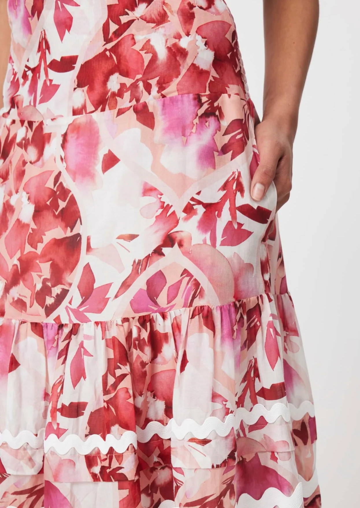 Sanibel Cotton Silk Skirt FLAMINGO FLOWER - Image 9