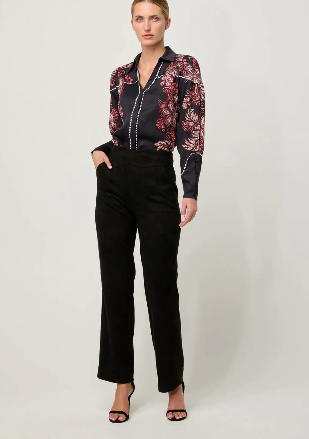 Scarlett Faux Suede Pant in ONYX