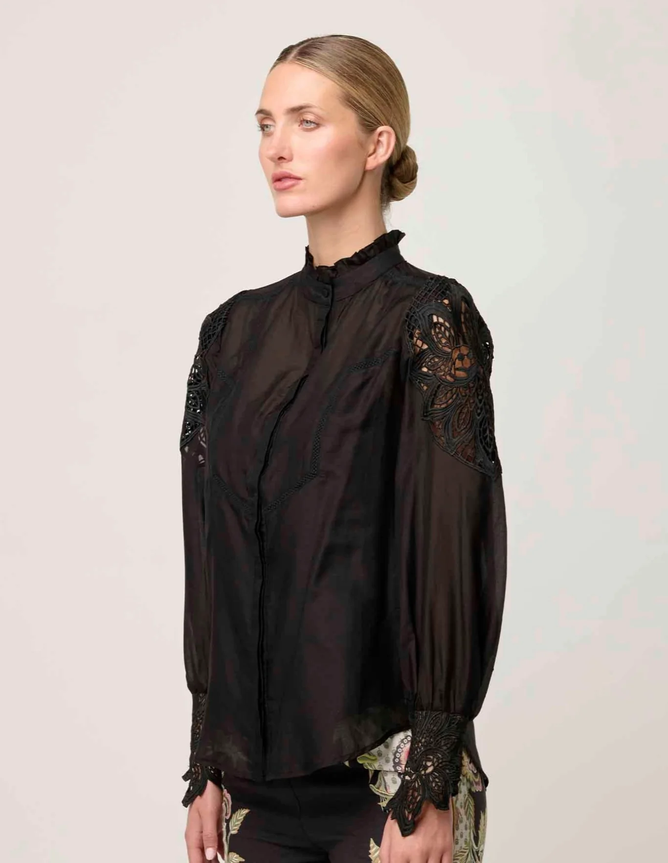 Sevilla Cotton Silk Shirt ONYX - Image 5