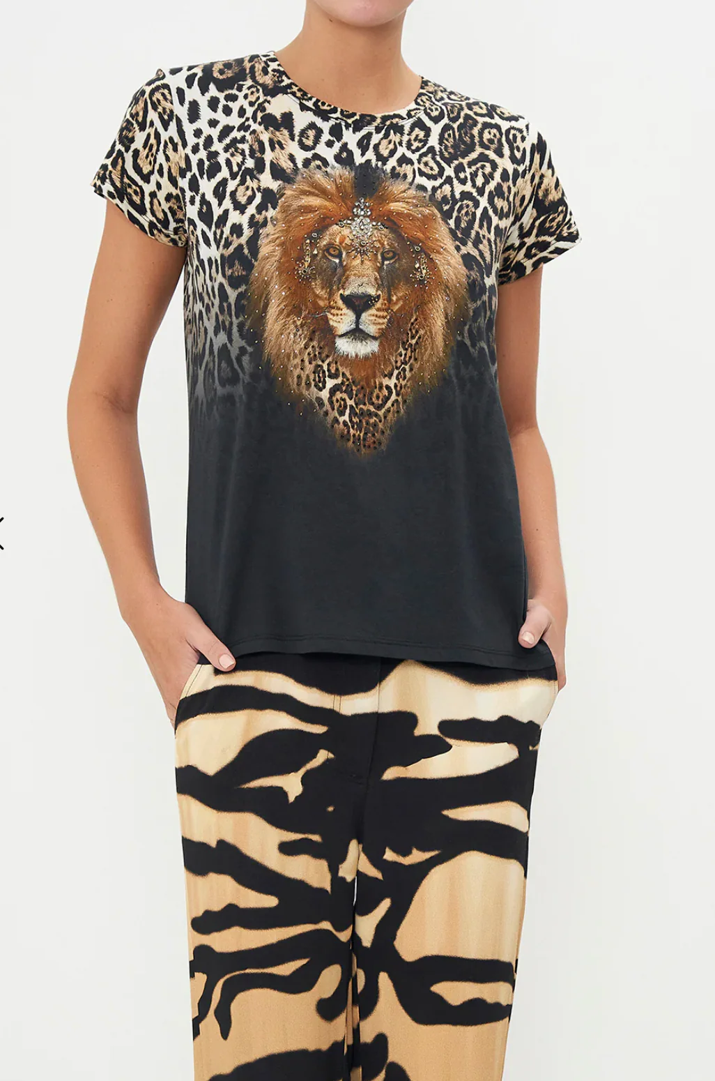 Slim Fit Round Nec T-Shirt Cool For Cats - Image 3