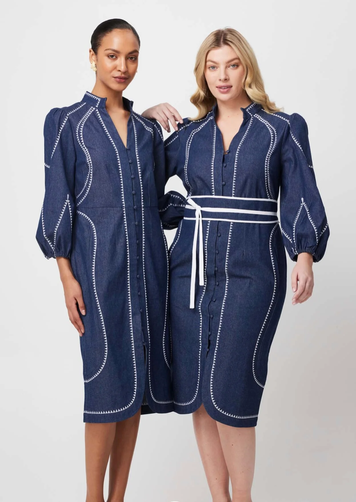 Swanson Embroidered Denim Dress DARK DENIM - Image 2