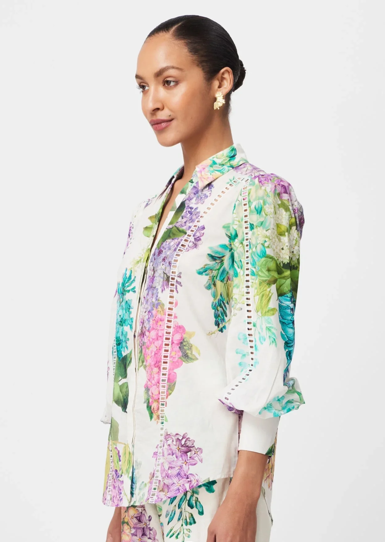 Swanson Placement Cotton Shirt WISTERIA ALBA - Image 4