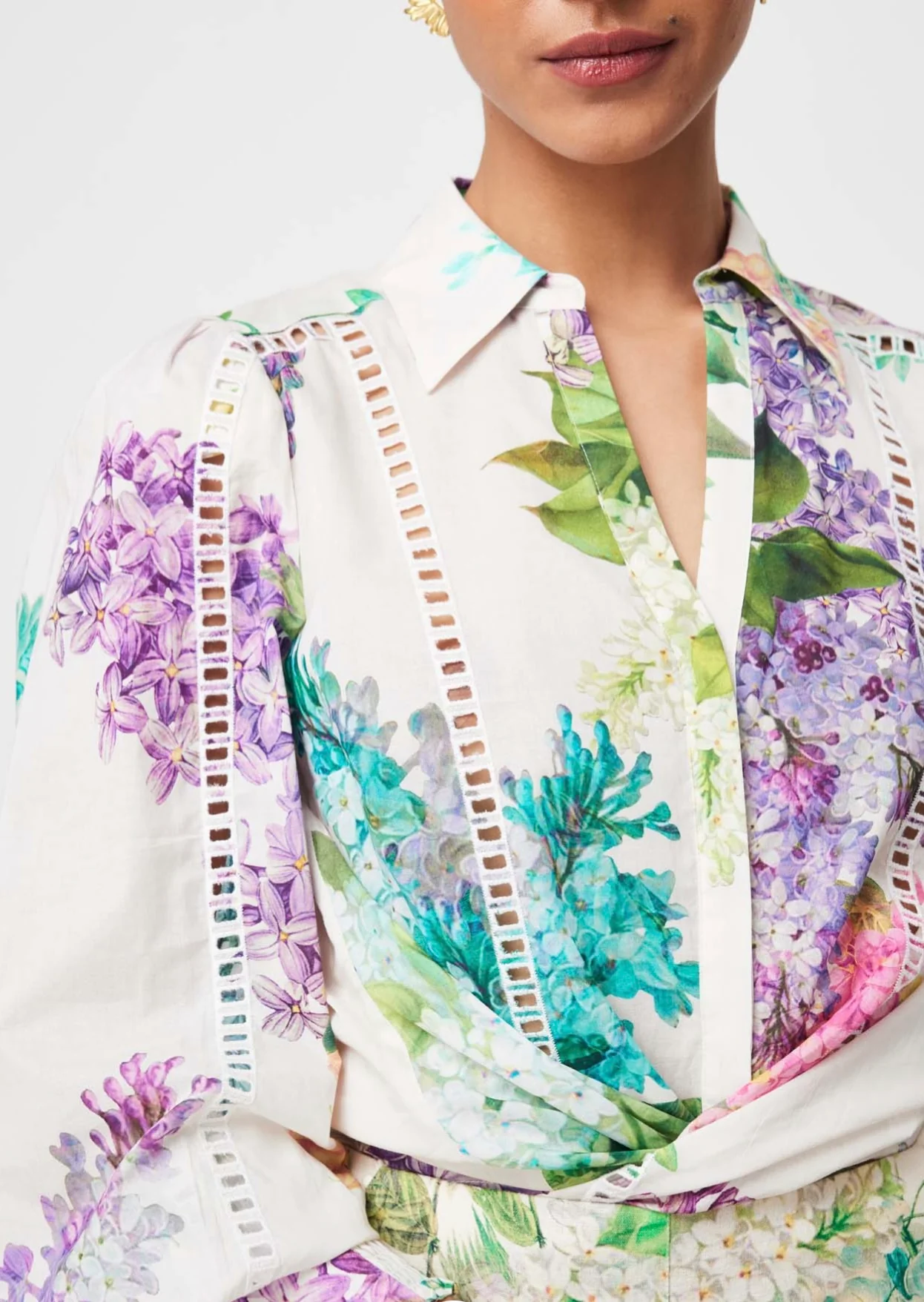 Swanson Placement Cotton Shirt WISTERIA ALBA - Image 8