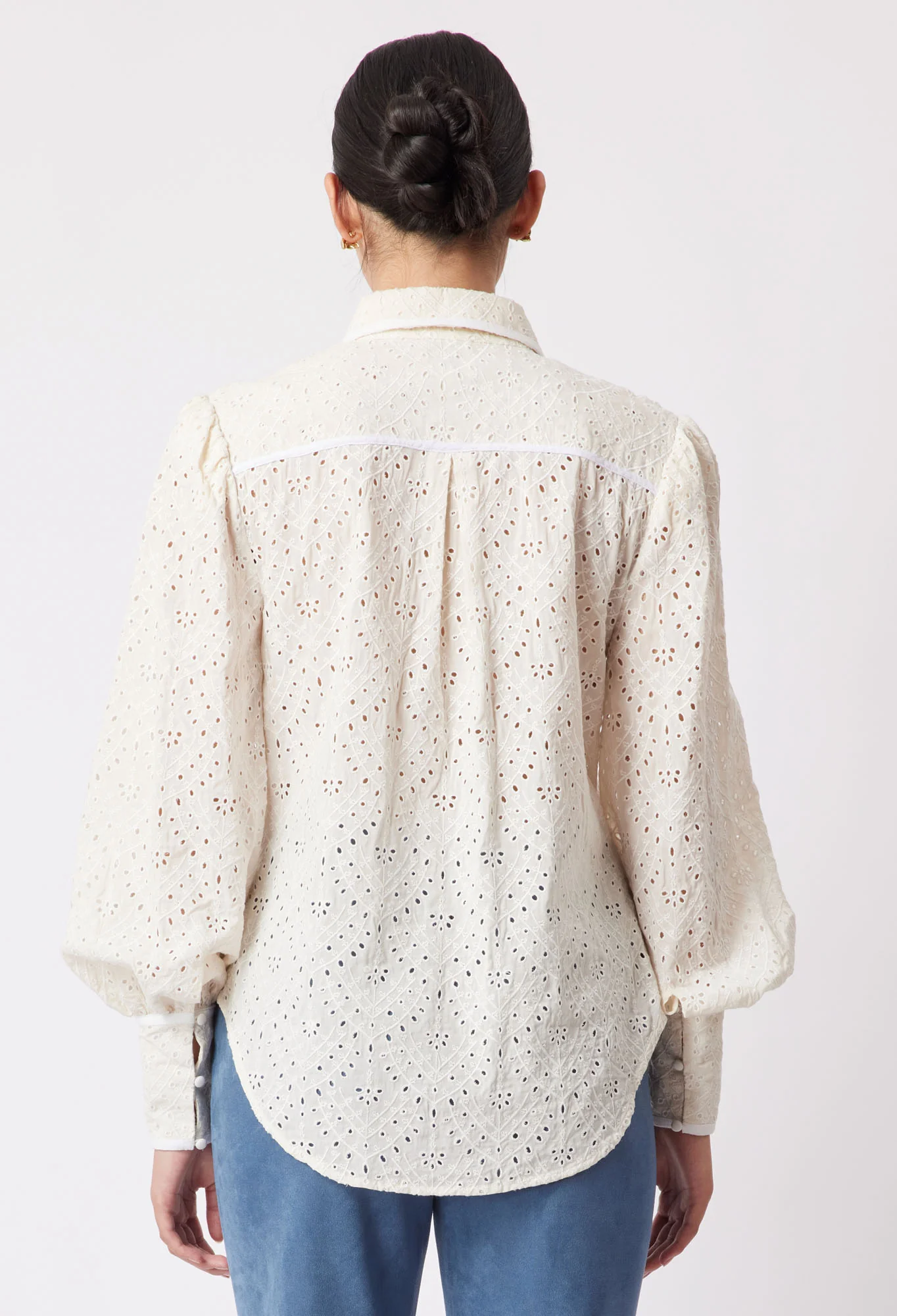 Tallitha Broderie Shirt In Alabaster - Image 5
